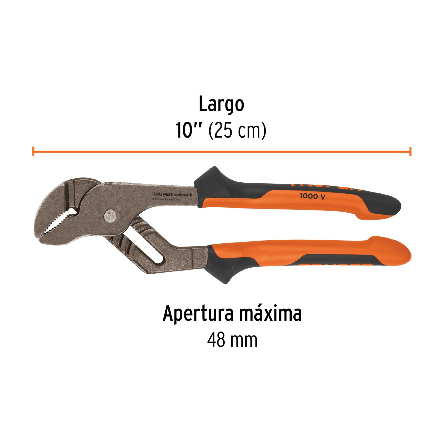 Pinzas de extensión 10" mango Comfort Grip, TRUPER EXPERT
