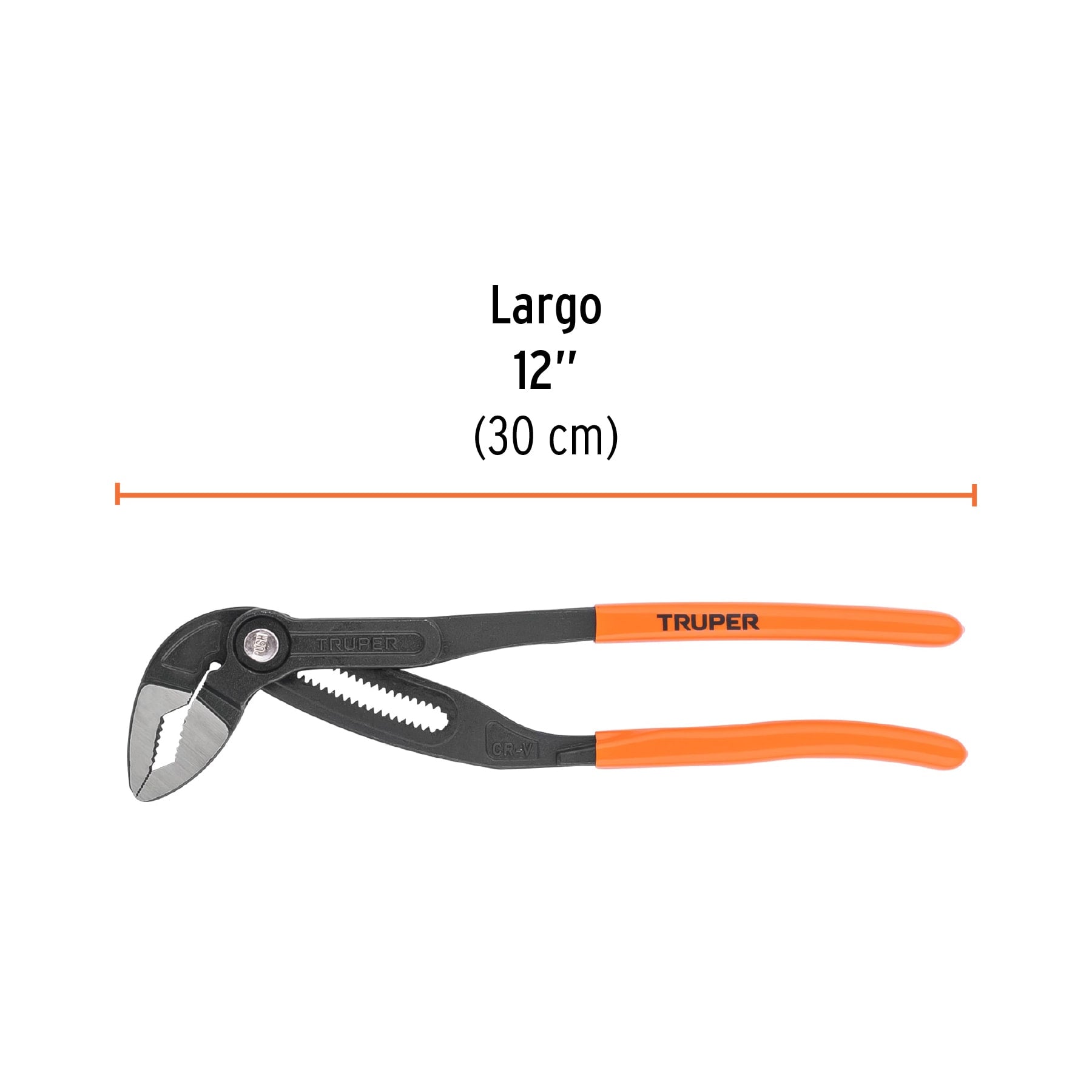 Pinza de extensión 12", mango de PVC, TRUPER