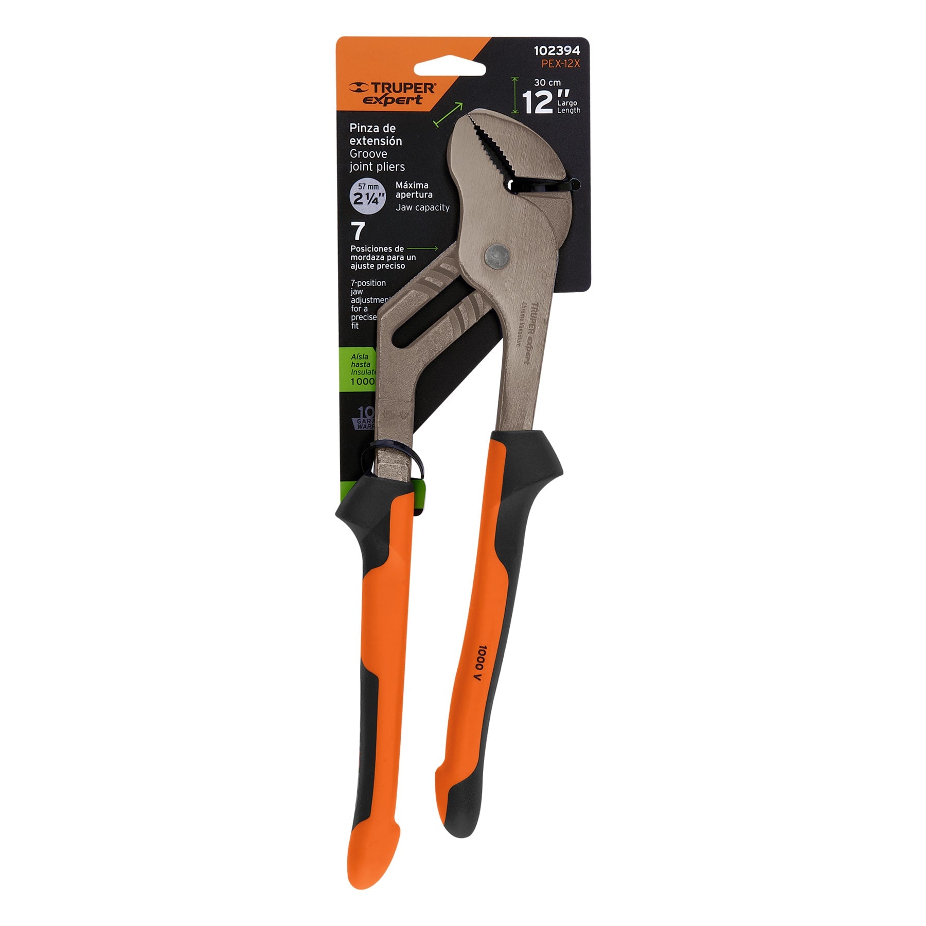 Pinzas de extensión 12" mango Comfort Grip, TRUPER EXPERT