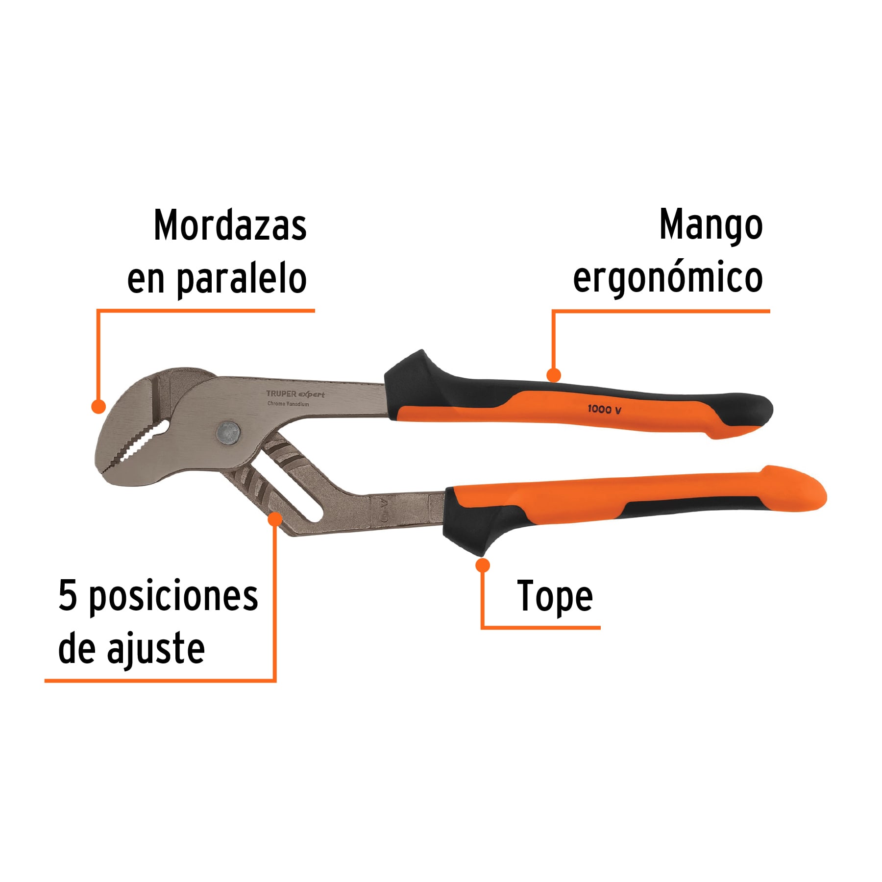 Pinzas de extensión 12" mango Comfort Grip, TRUPER EXPERT