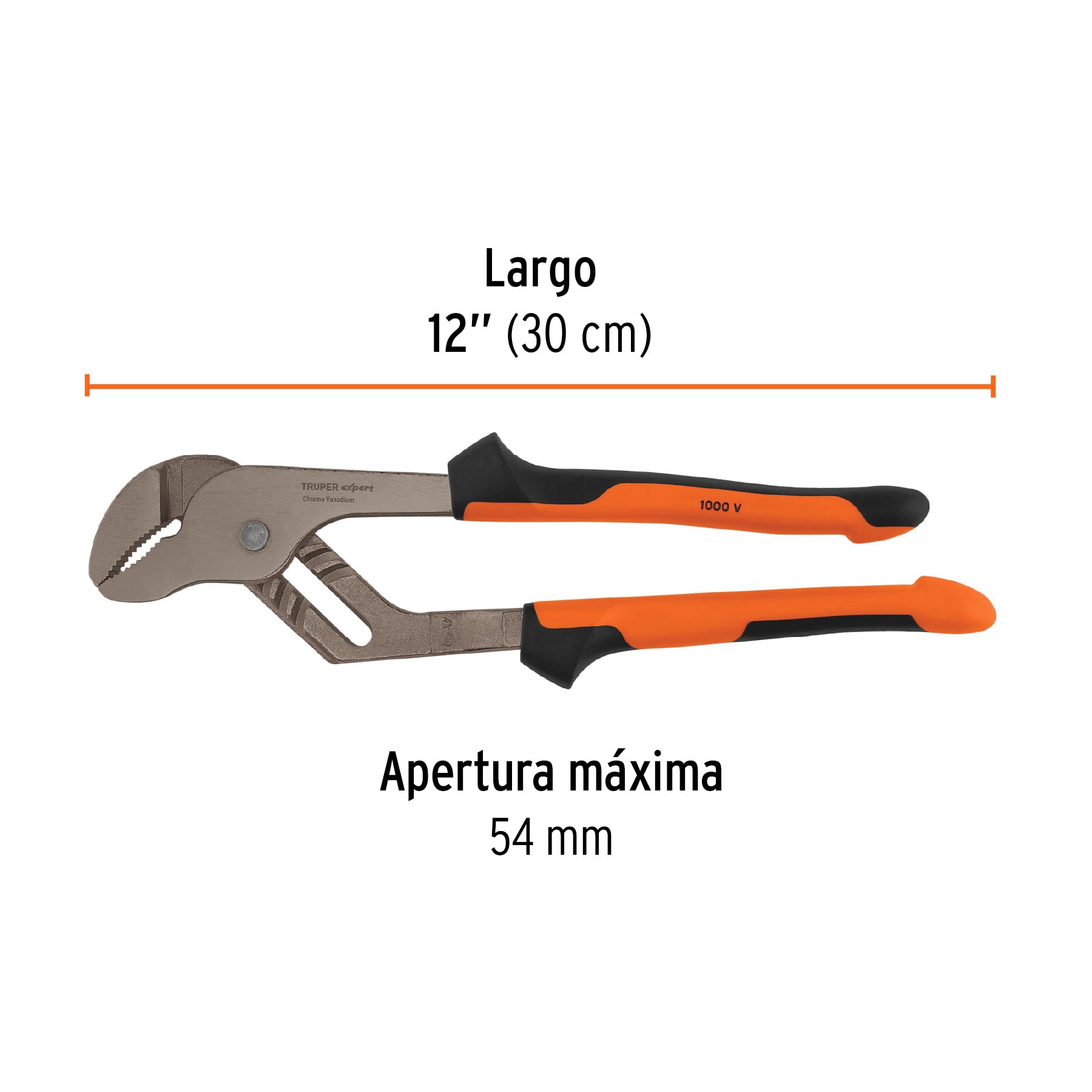 Pinzas de extensión 12" mango Comfort Grip, TRUPER EXPERT
