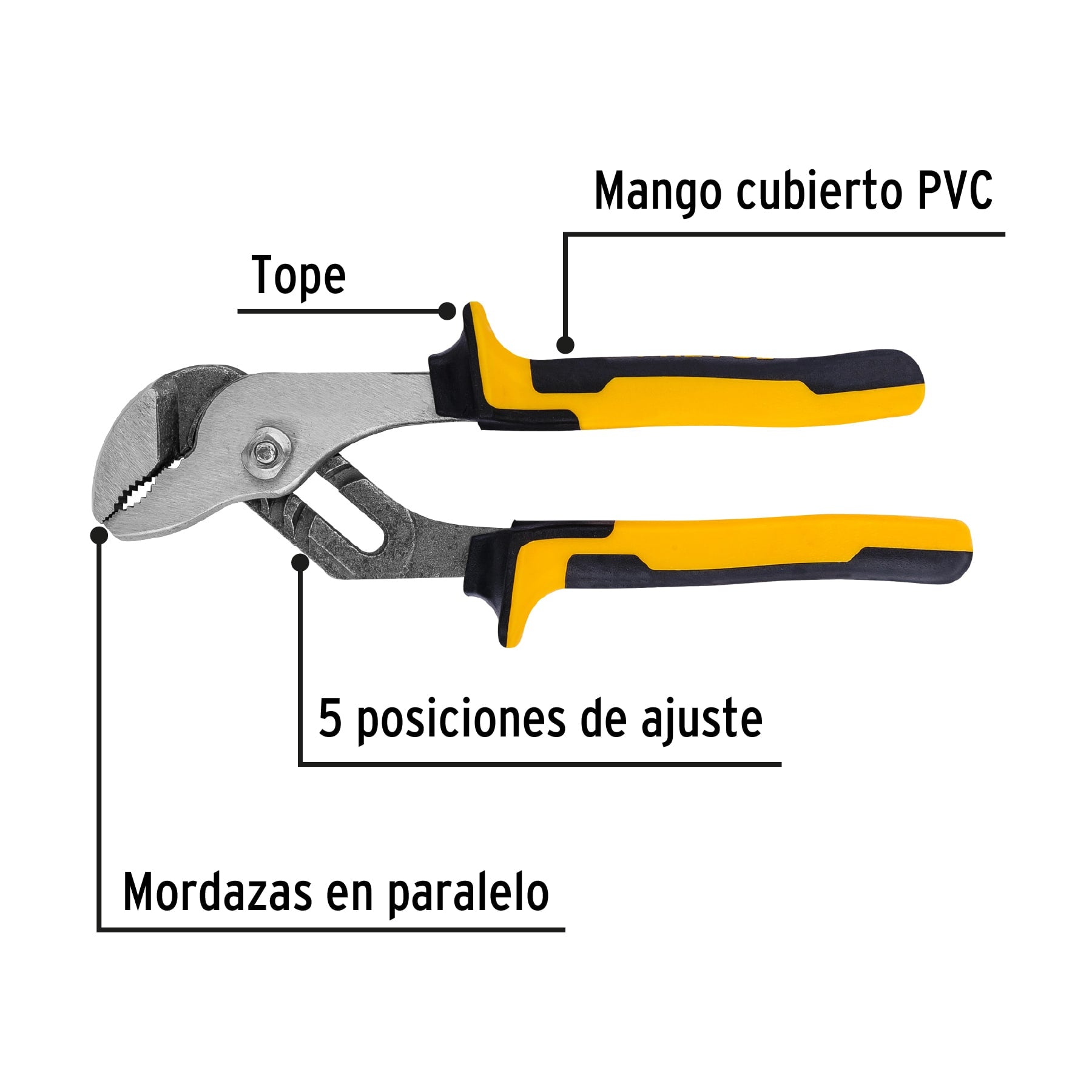 Pinza de extensión 8" mango Comfort Grip, PRETUL