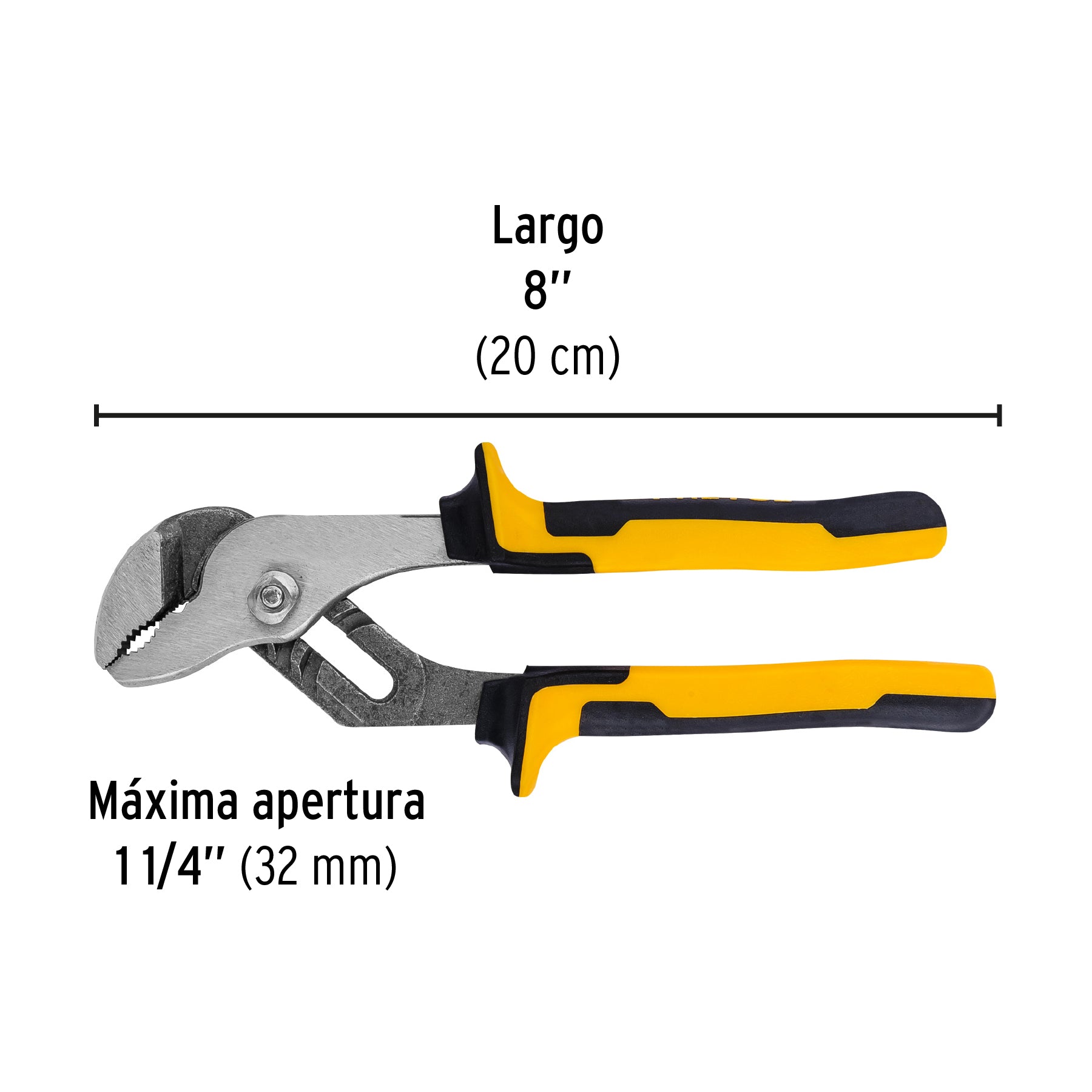 Pinza de extensión 8" mango Comfort Grip, PRETUL