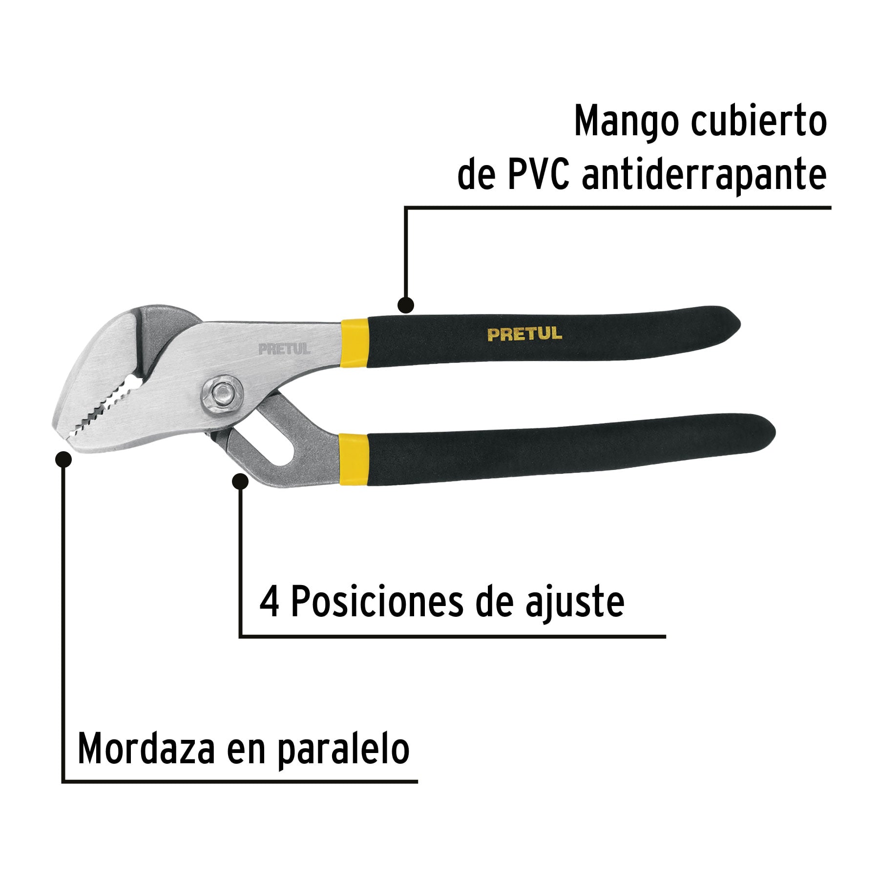 Pinza de extensión 8" mango de PVC, PRETUL