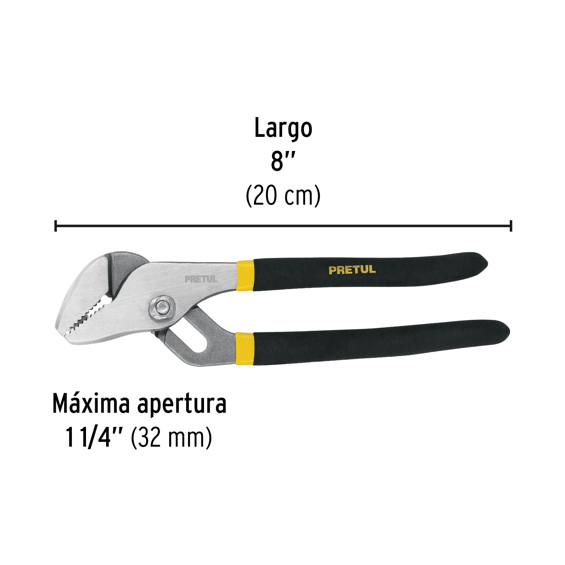 Pinza de extensión 8" mango de PVC, PRETUL