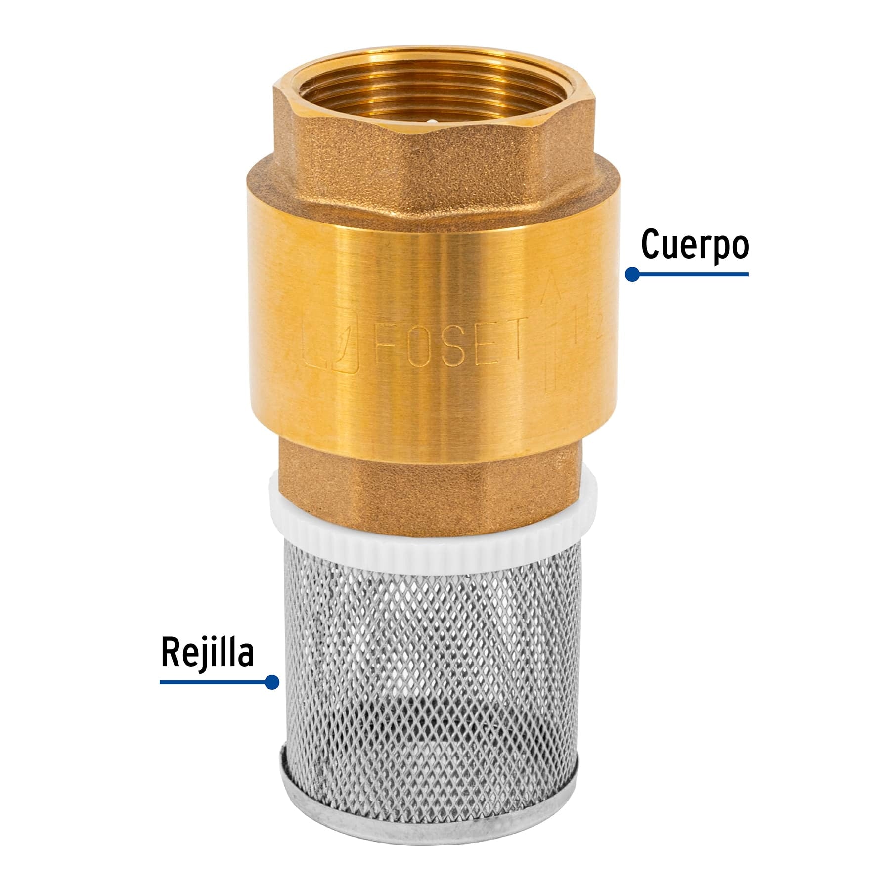 Pichancha con rejilla acero inoxidable 1-1/2", FOSET