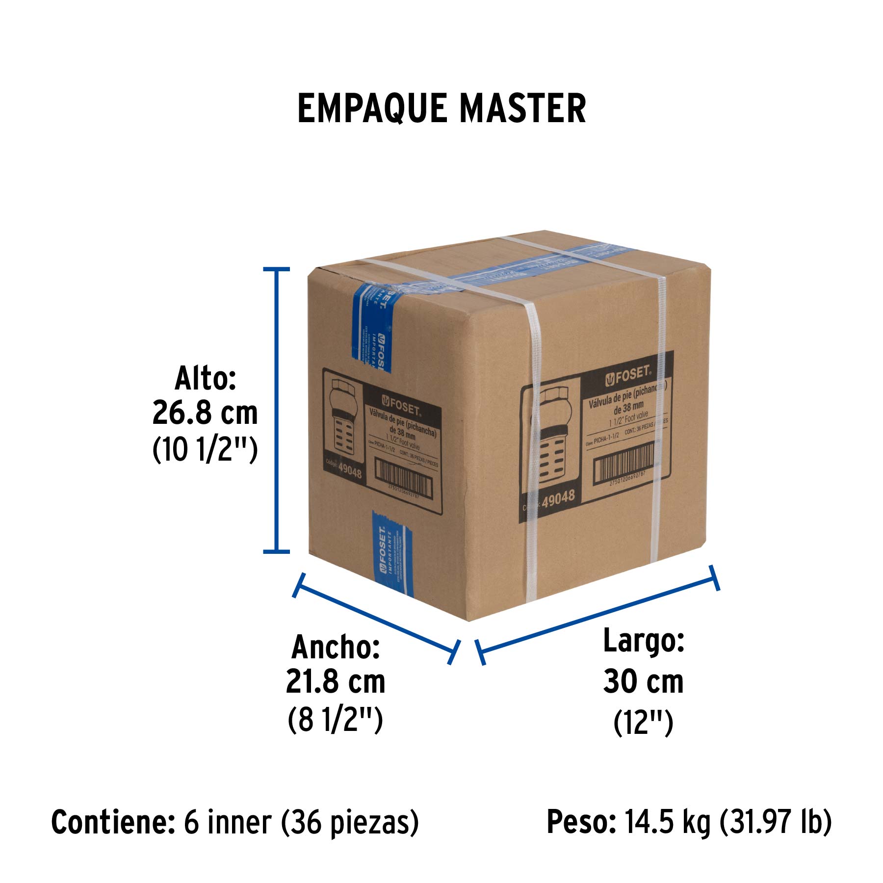 Pichancha con rejilla de latón 1-1/2", FOSET - Empaque