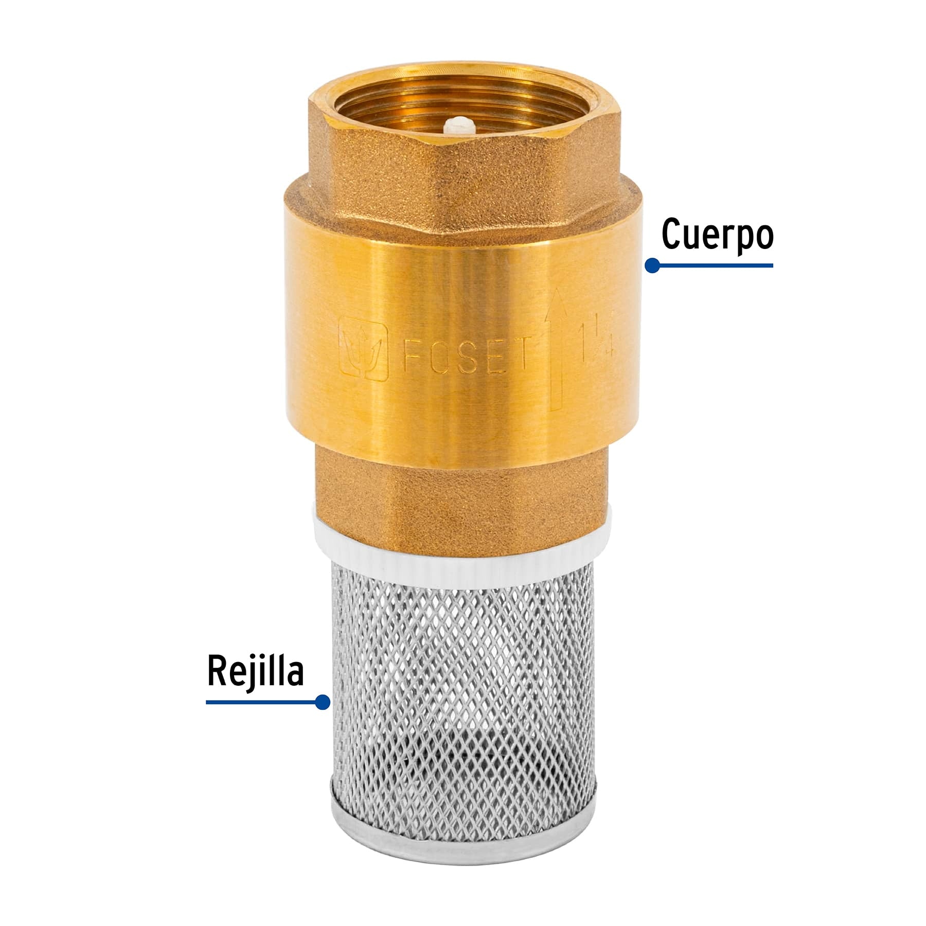 Pichancha con rejilla acero inoxidable 1-1/4", FOSET