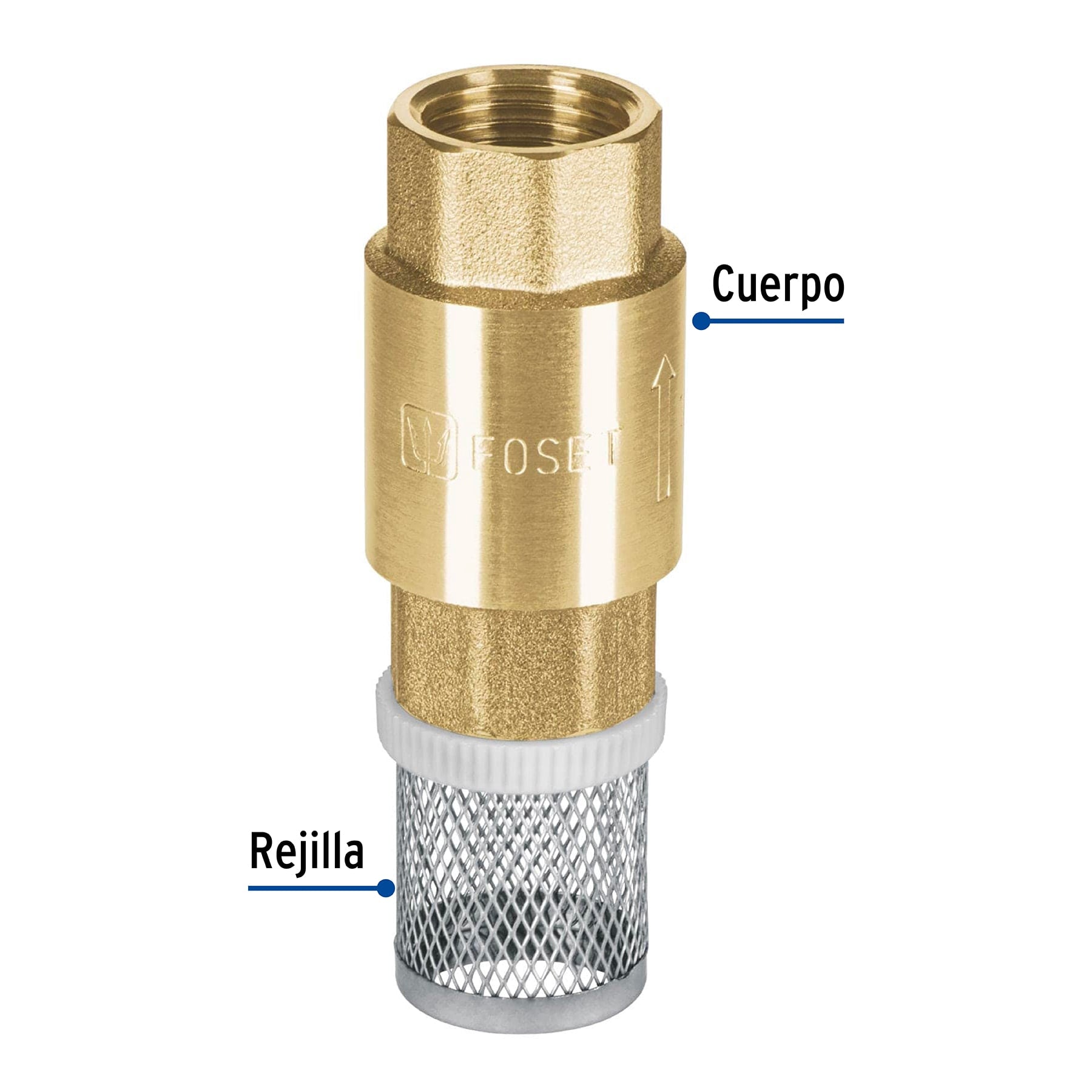 Pichancha tipo check de latón inoxidable 1/2", FOSET