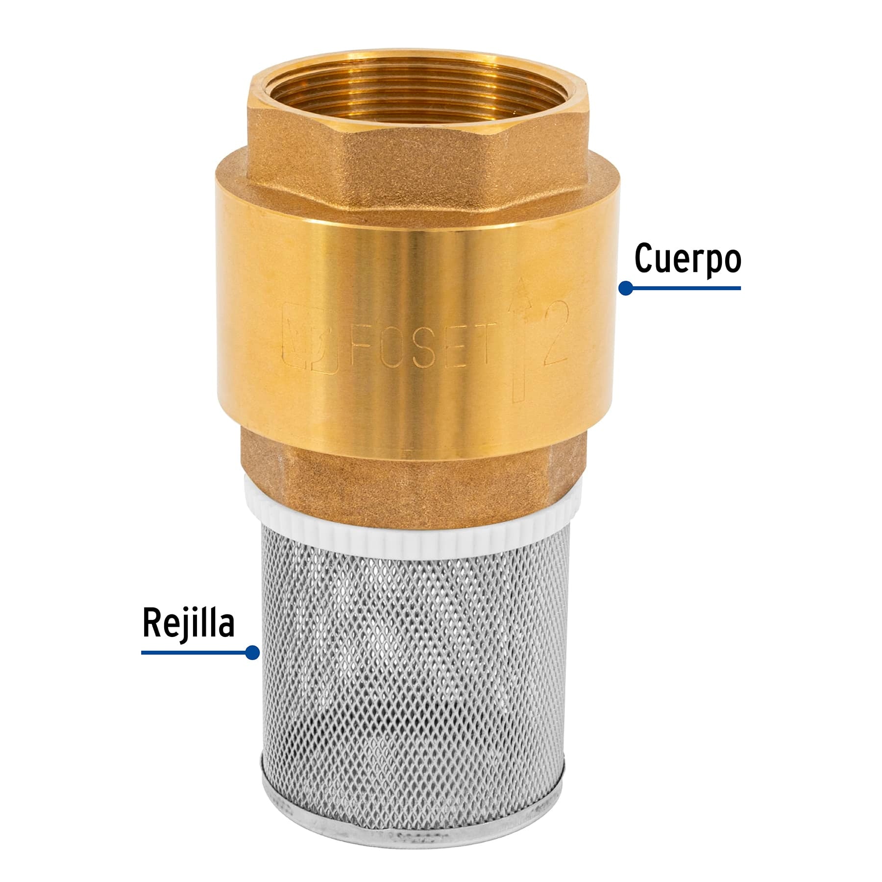 Pichancha con rejilla acero inoxidable 2", FOSET