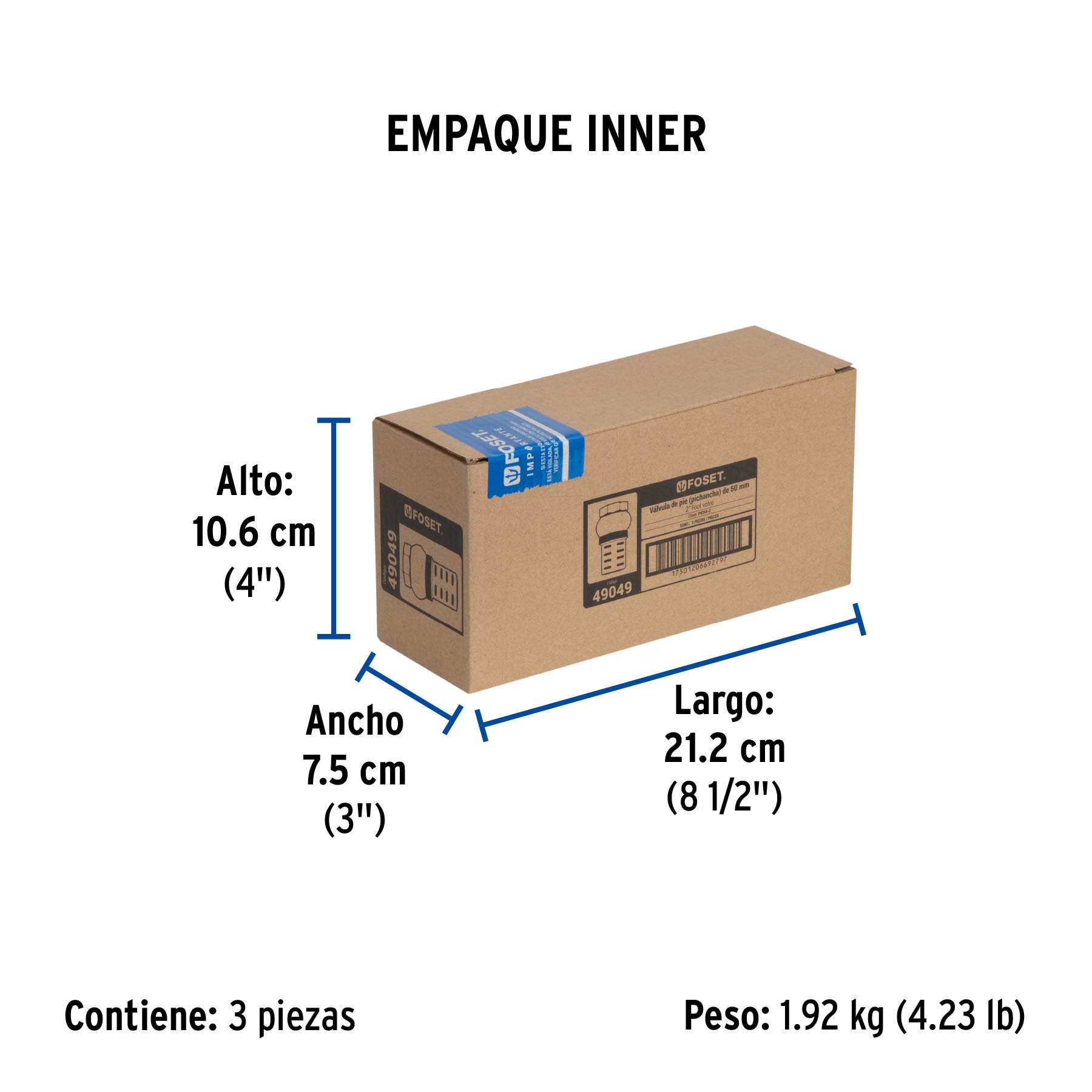 Pichancha con rejilla de latón 2", FOSET - Empaque