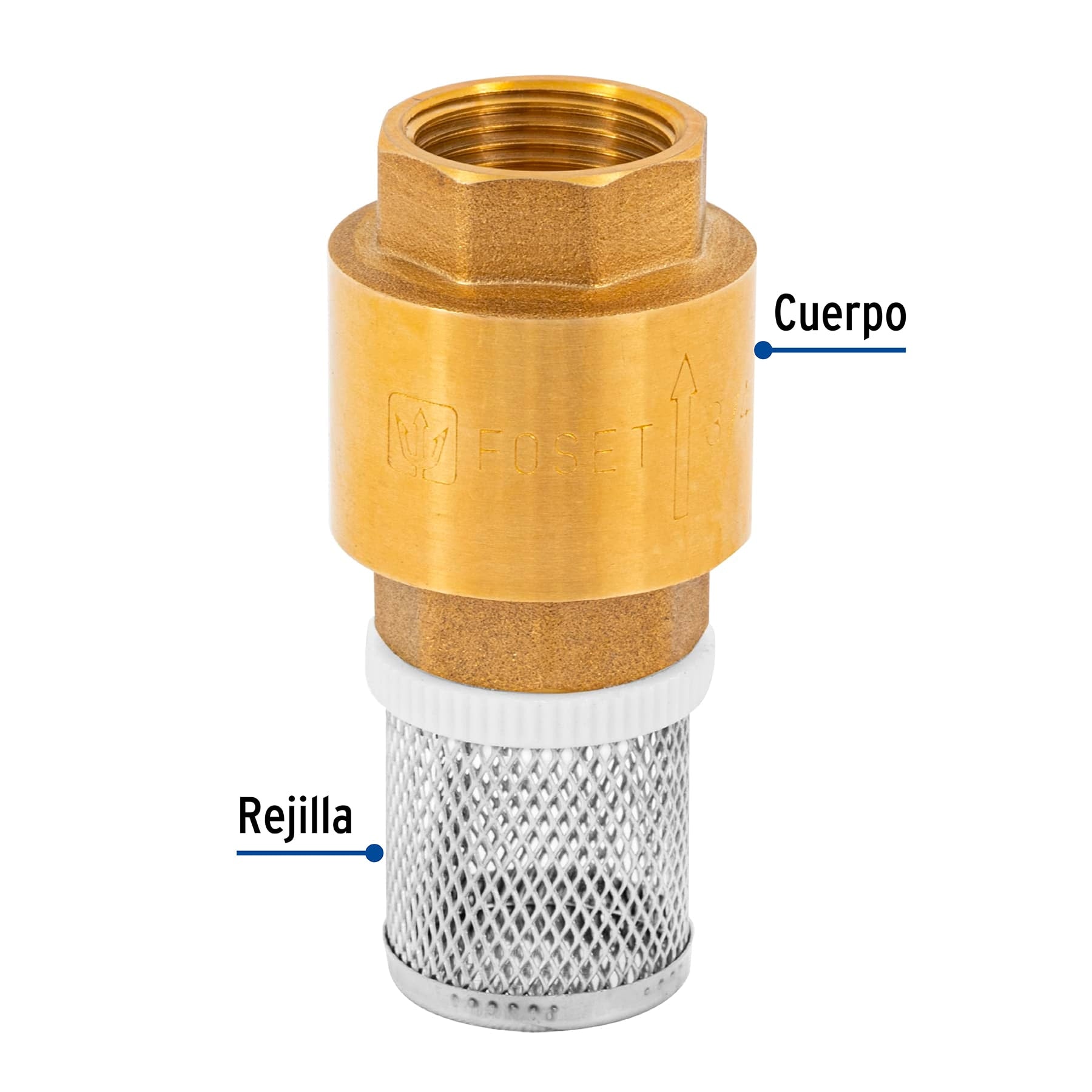 Pichancha con rejilla acero inoxidable 3/4", FOSET