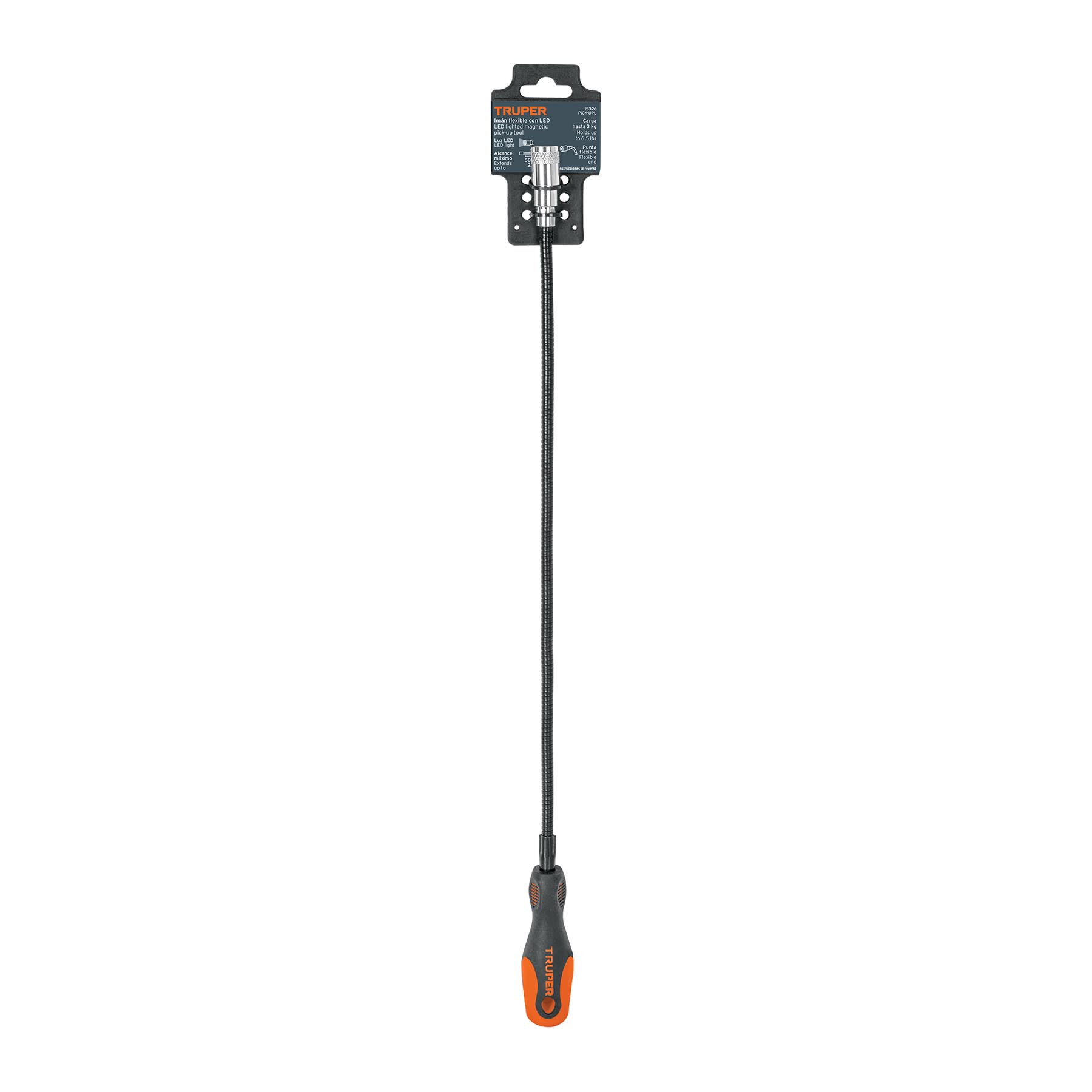 Imán flexible de acero con LED, 3 kg, TRUPER