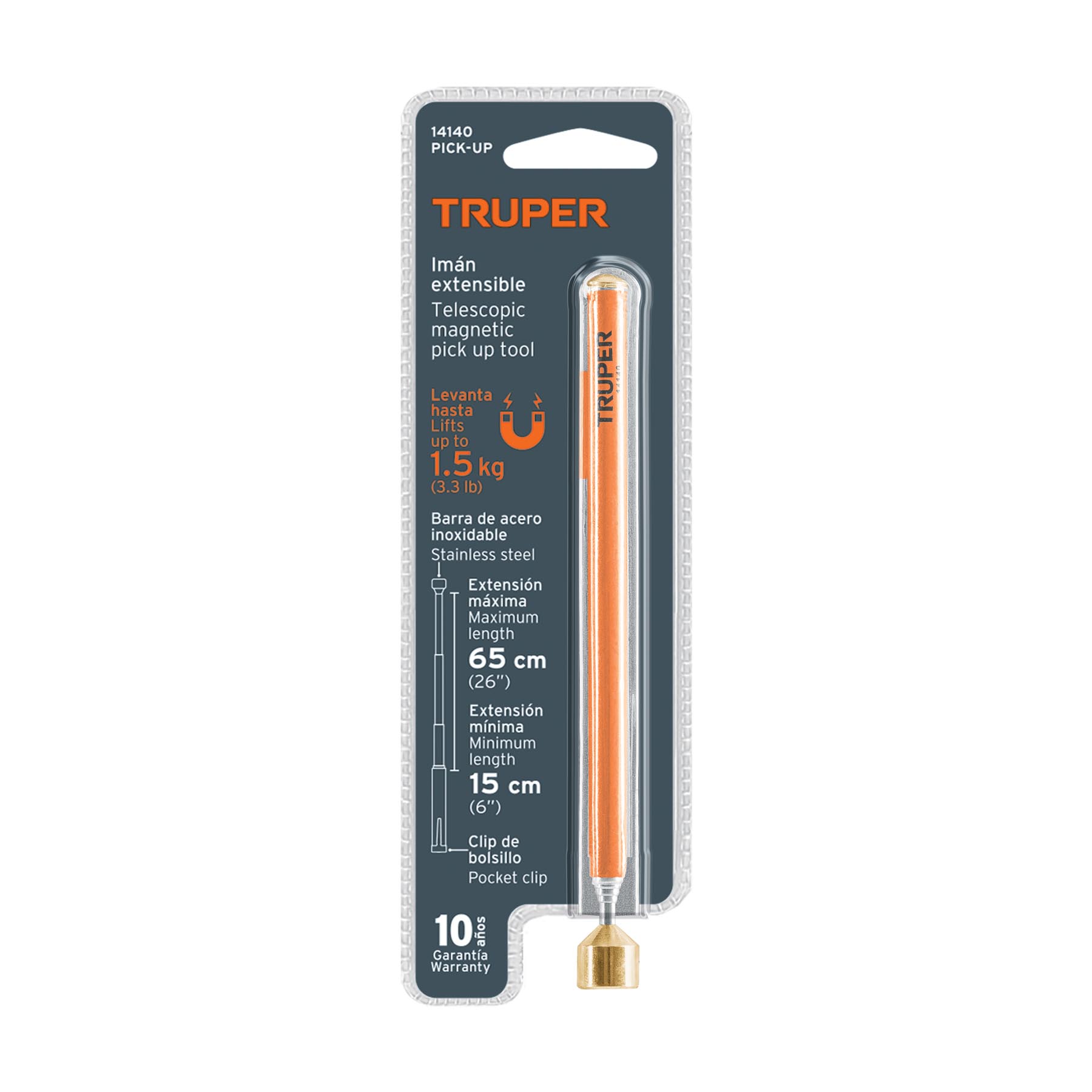 Imán extensible de acero inoxidable, 1.5 kg, TRUPER