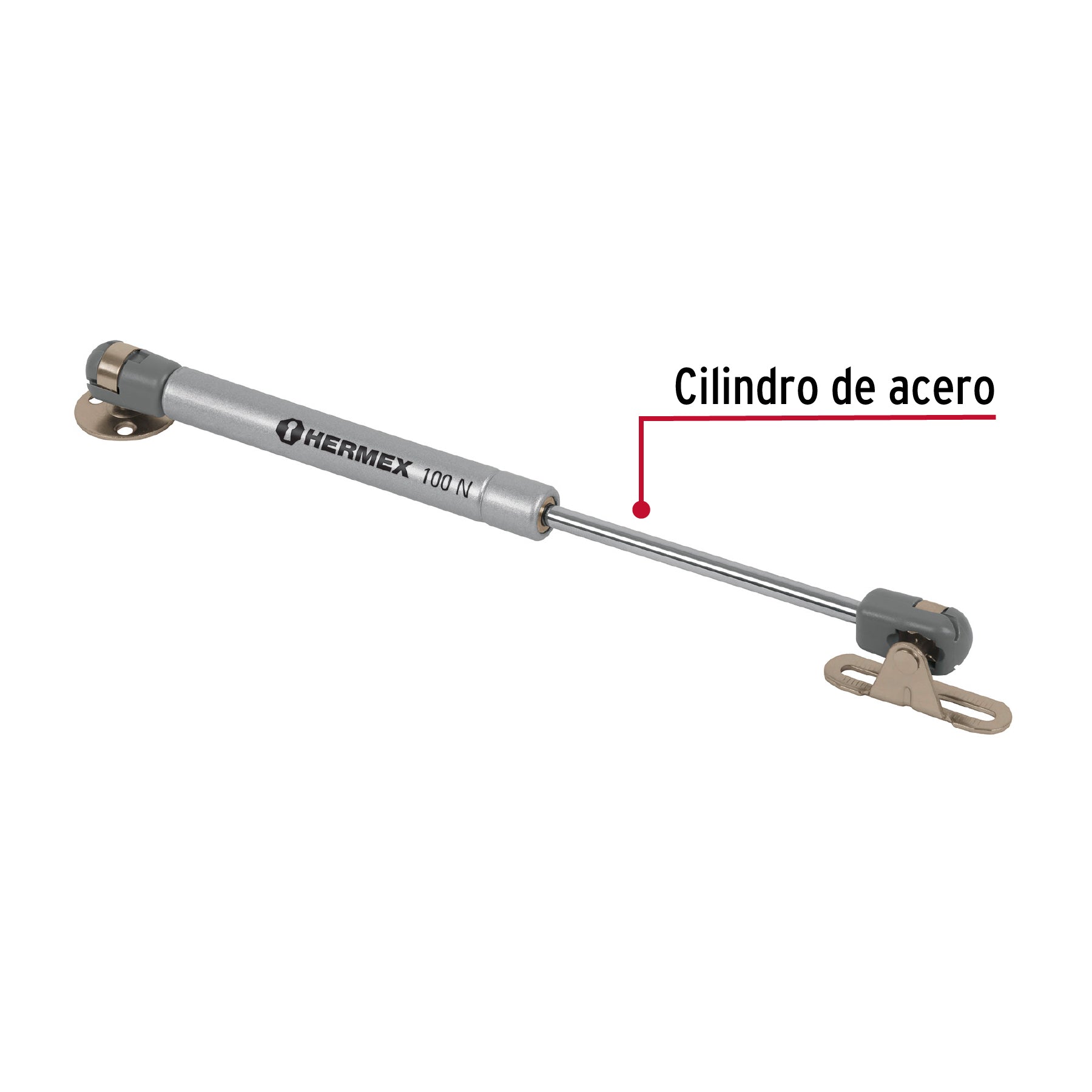 Pistón a gas con capacidad de 100 N / 10 kg, HERMEX