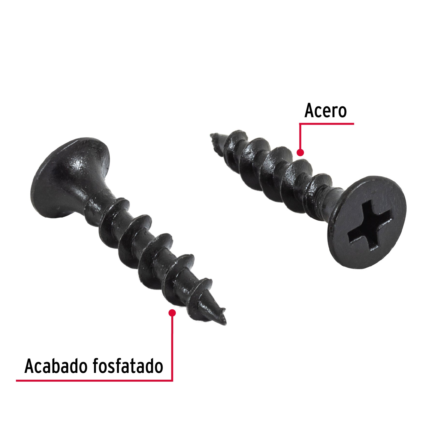 100 pijas 10 x 1"cabeza plana phillips multiusos