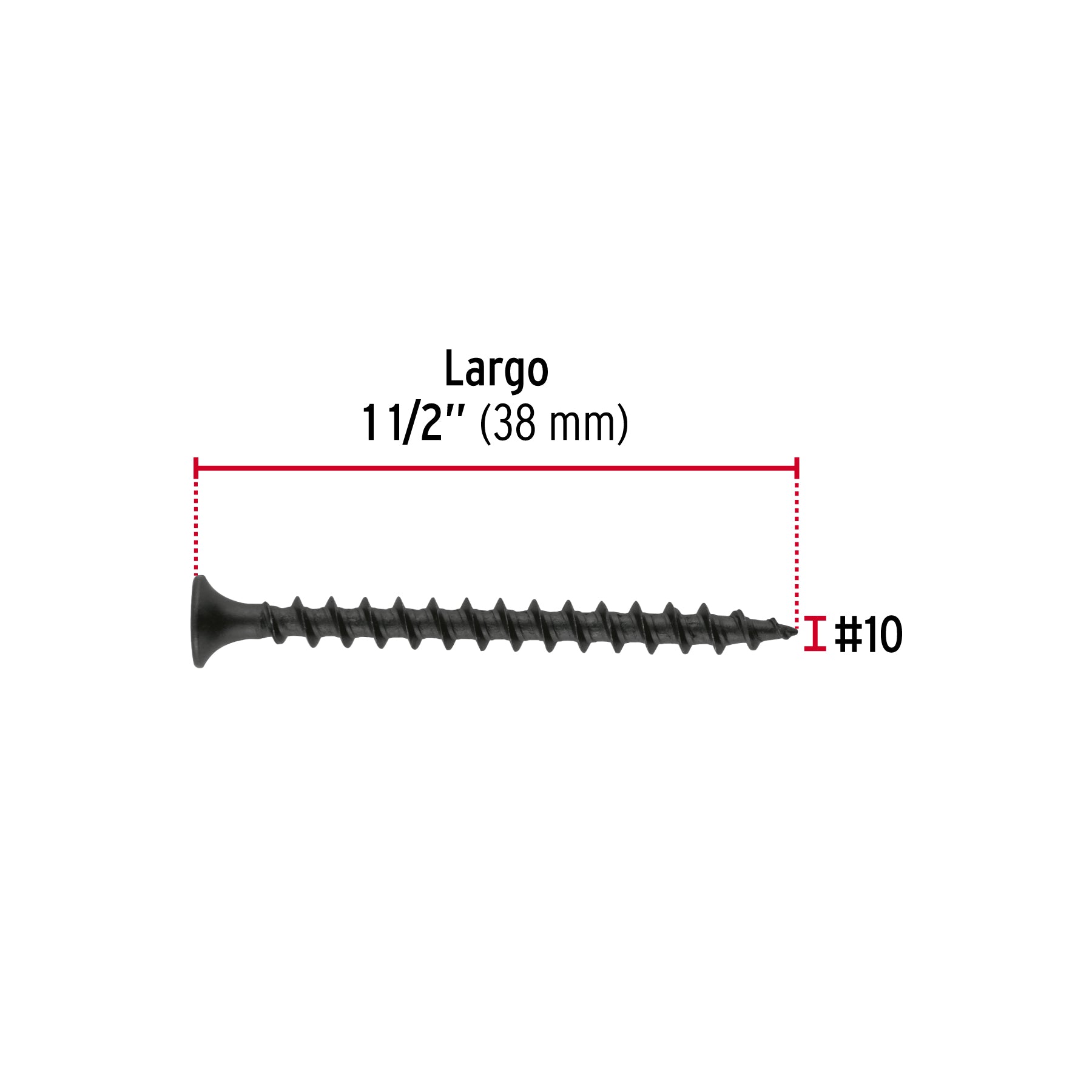 Blíster 10 pijas 10 x 1-1/2"cabeza plana phillips multiusos