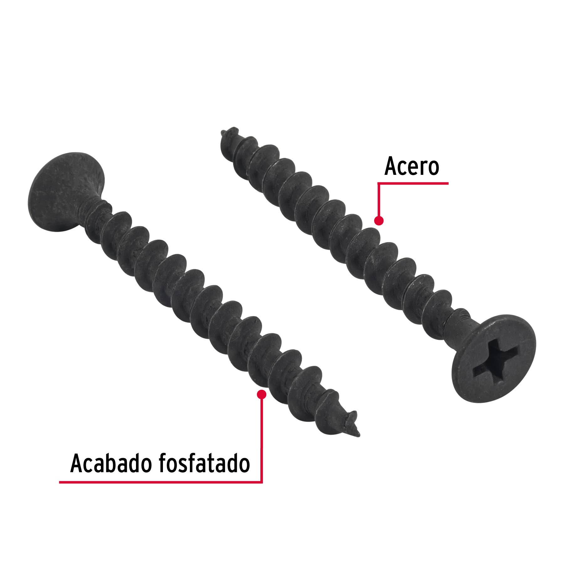 100 pijas 10 x 2"cabeza plana phillips multiusos