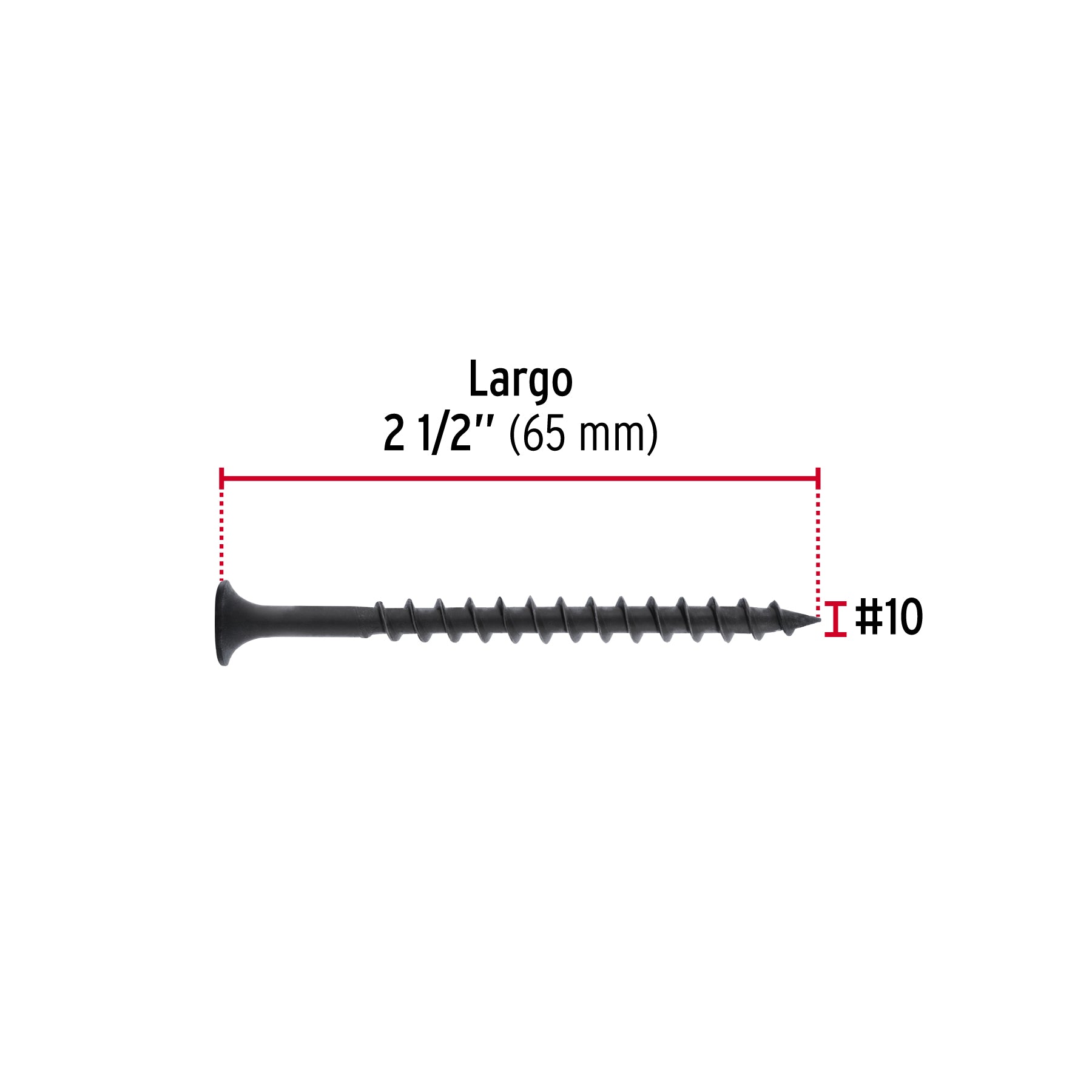 Blíster 6 pijas 10 x 2-1/2"cabeza plana phillips multiusos