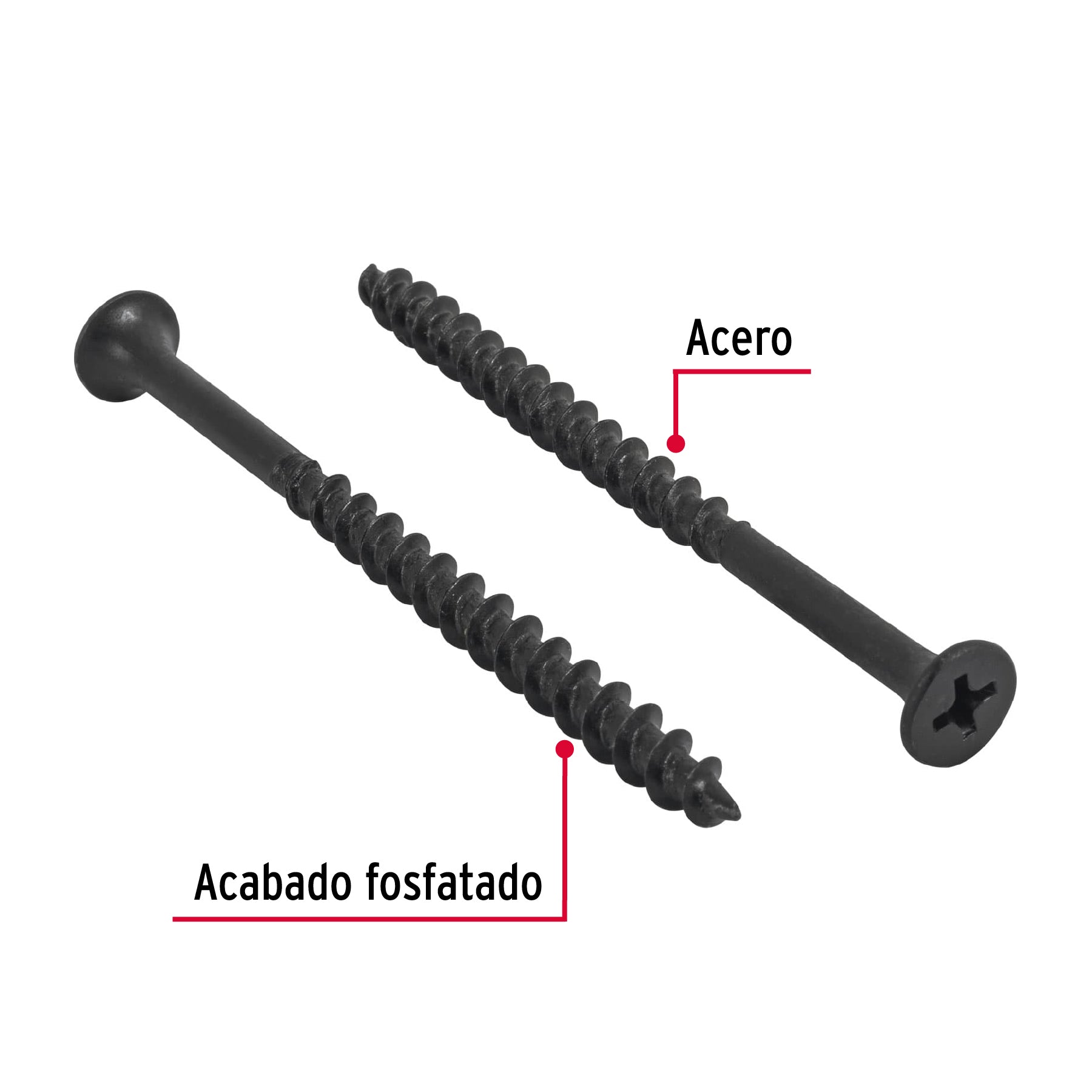 100 pijas 10 x 3"cabeza plana phillips multiusos
