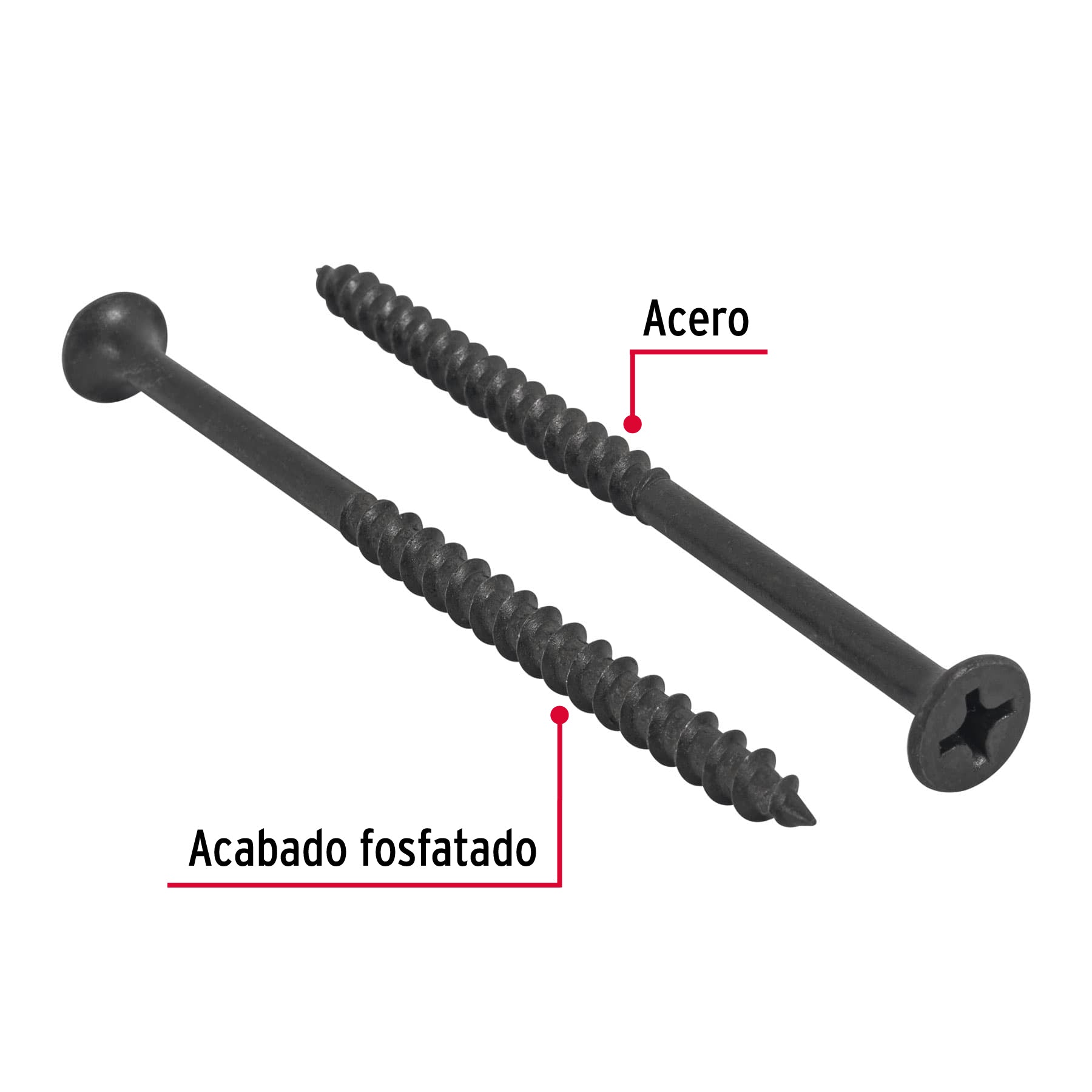 100 pijas 12 x 4"cabeza plana phillips multiusos