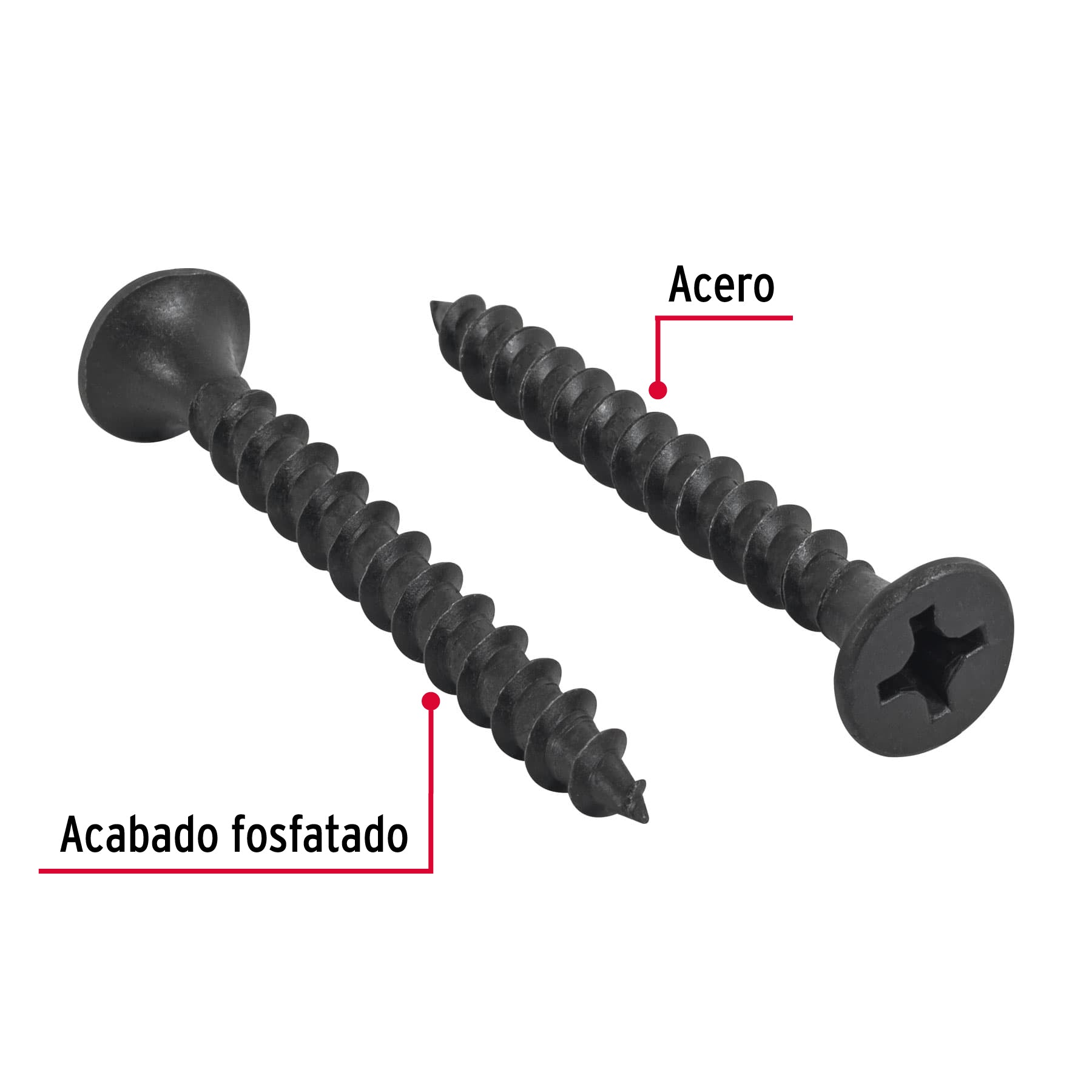 100 pijas 12 x 2"cabeza plana phillips multiusos