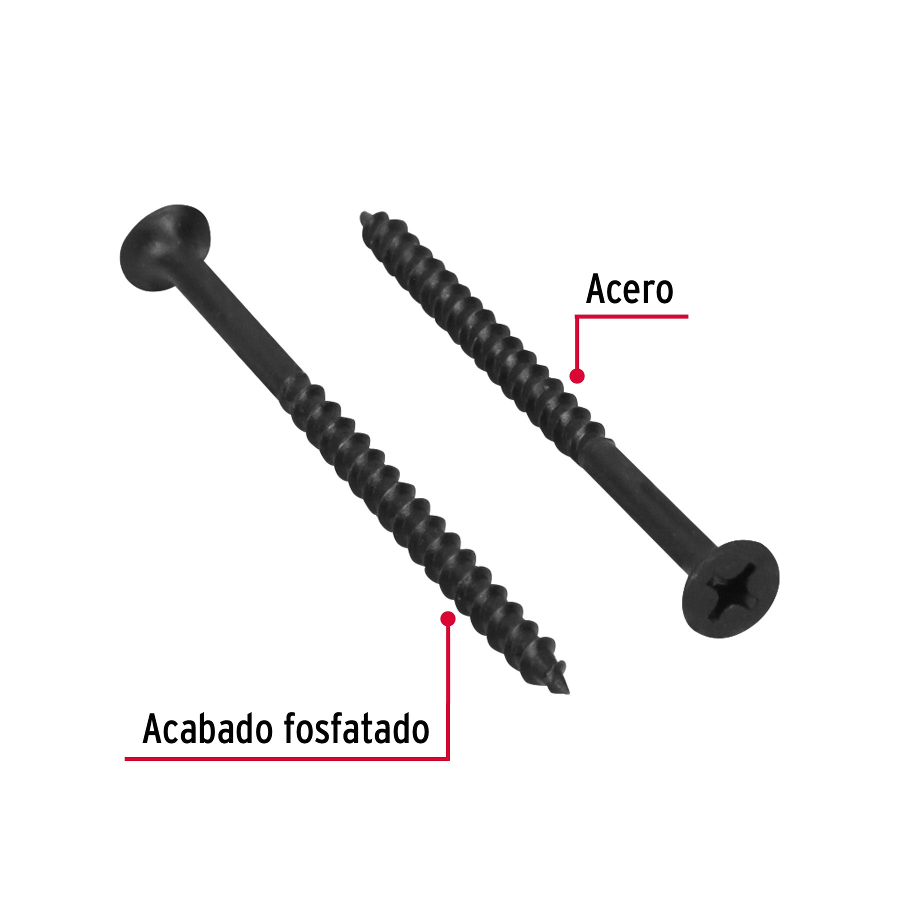 100 pijas 12 x 3-1/2"cabeza plana phillips multiusos