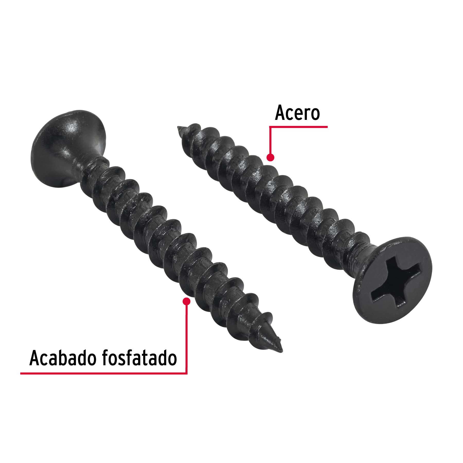 100 pijas 14 x 2"cabeza plana phillips multiusos