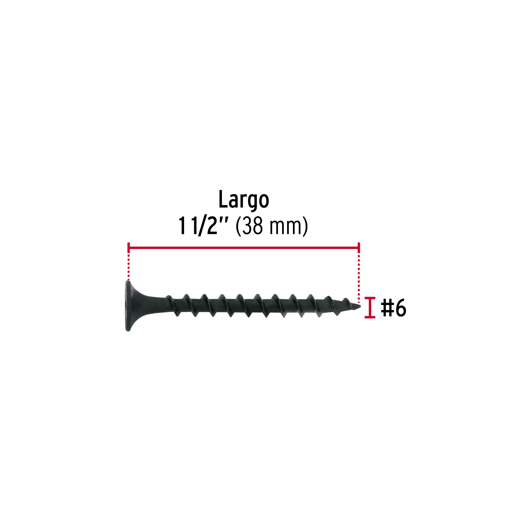 Blíster 16 pijas 6 x 1-1/2"cabeza plana phillips multiusos