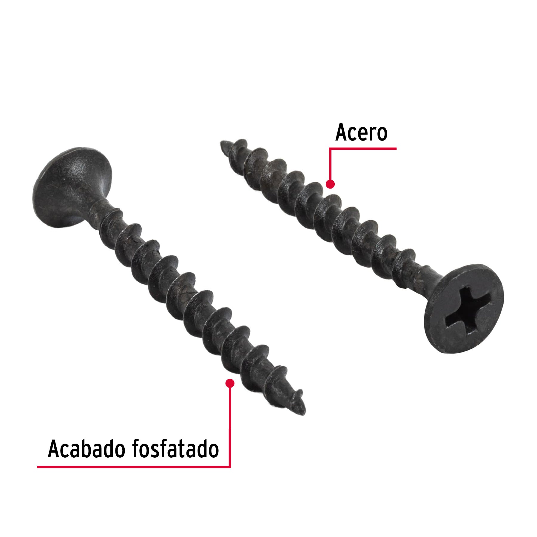 100 pijas 6 x 1-1/2"cabeza plana phillips multiusos