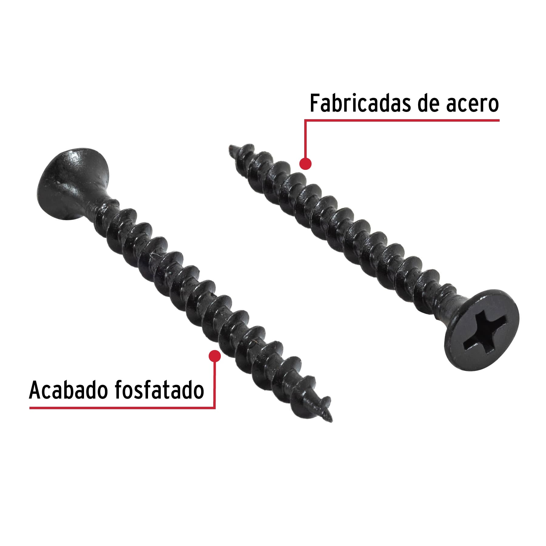 100 pijas 6 x 1-5/8"cabeza plana phillips multiusos