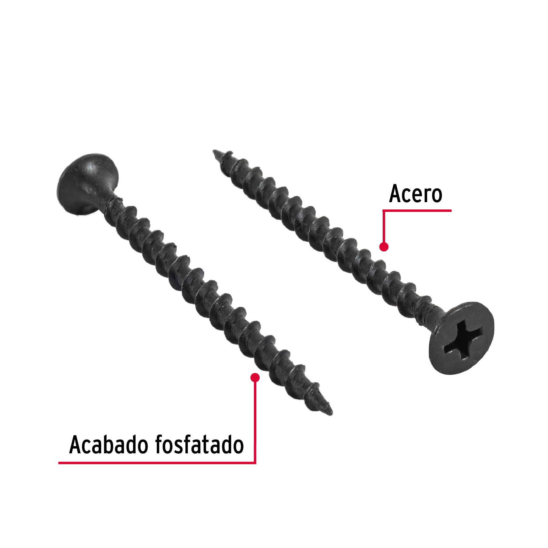 100 pijas 6 x 2"cabeza plana phillips multiusos