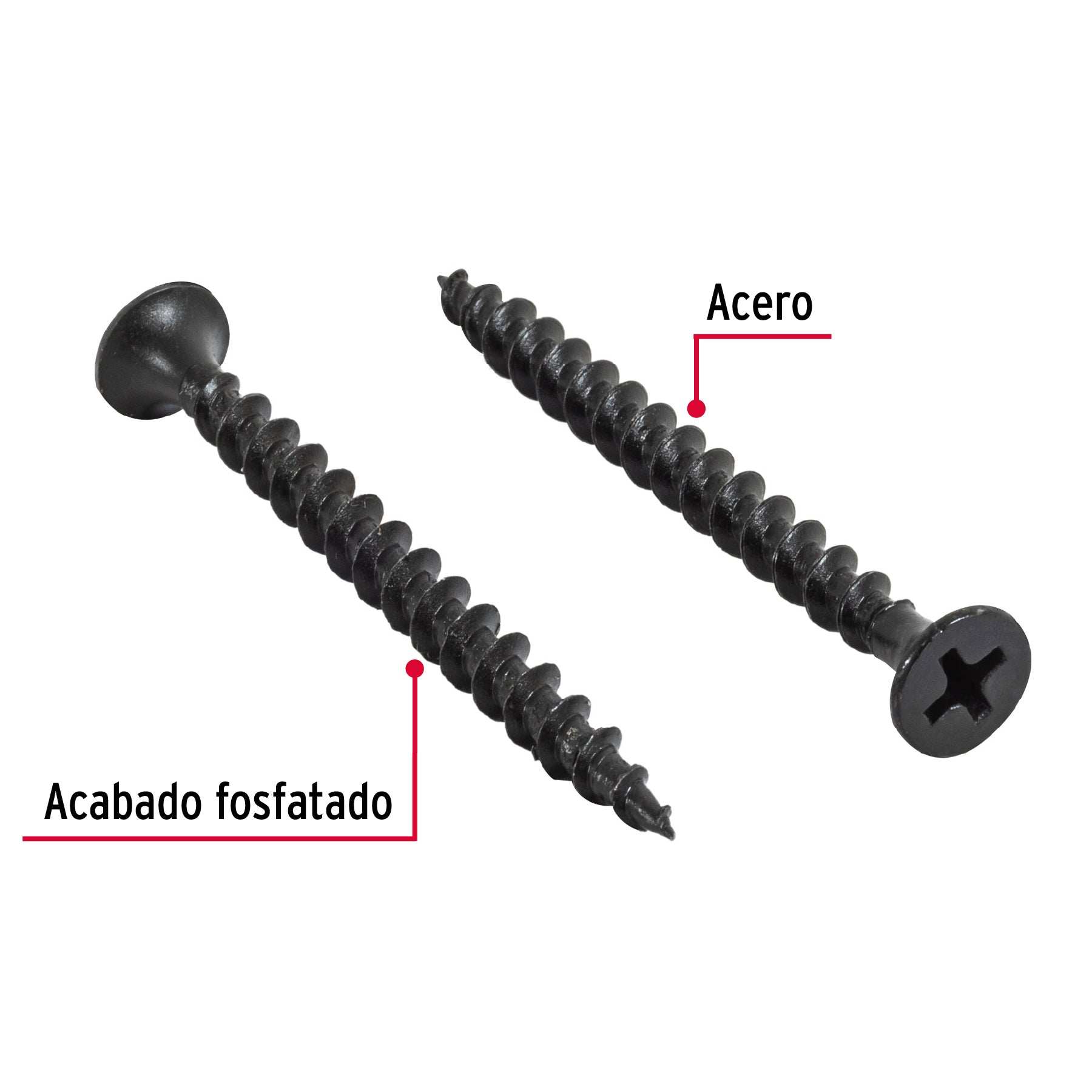 Blíster 10 pijas 8 x 2" cabeza plana phillips multiusos