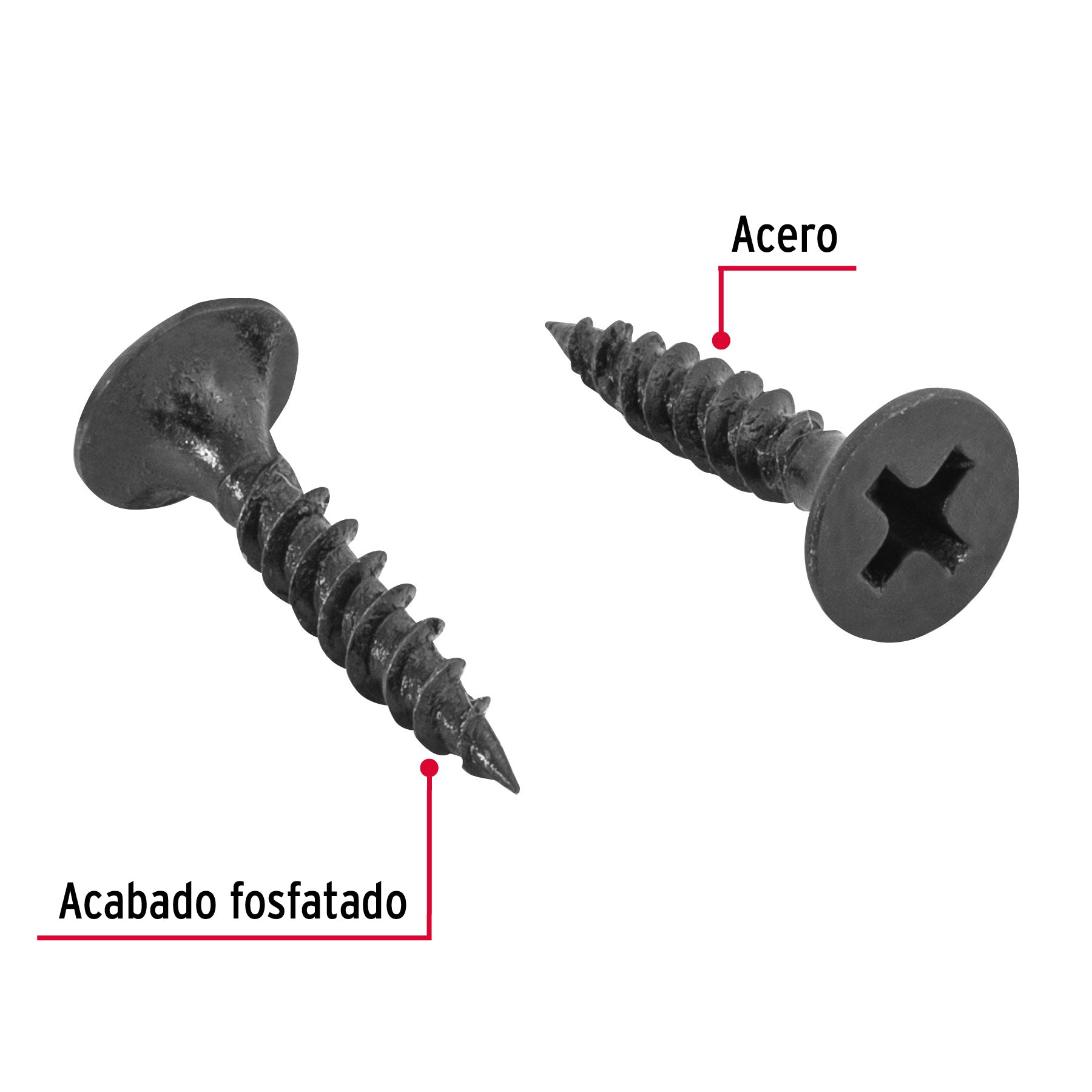 100 pijas 6x3/4"cabeza plana phillips multiusos cuerda fina