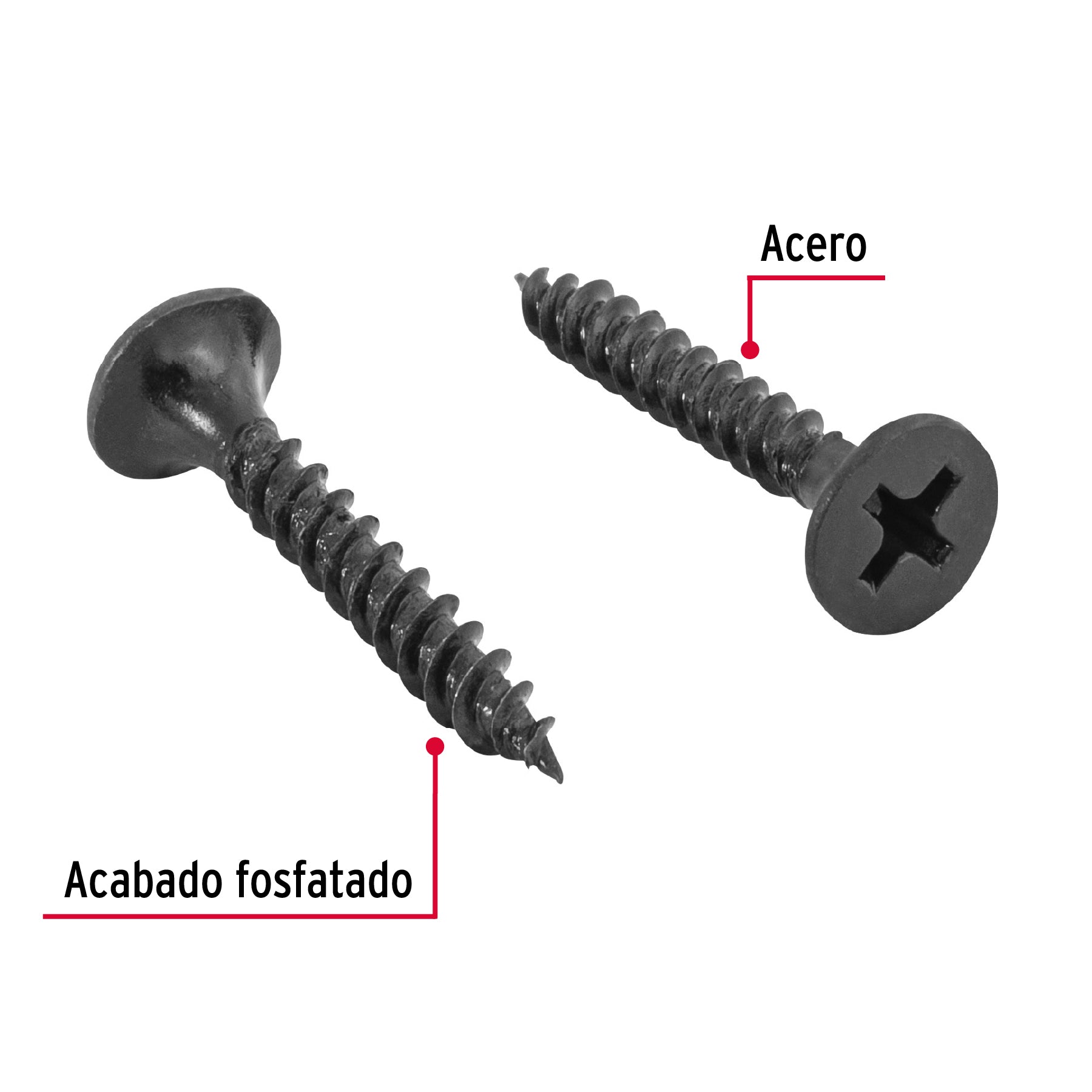 100 pijas 6 x 1"cabeza plana phillips multiusos cuerda fina