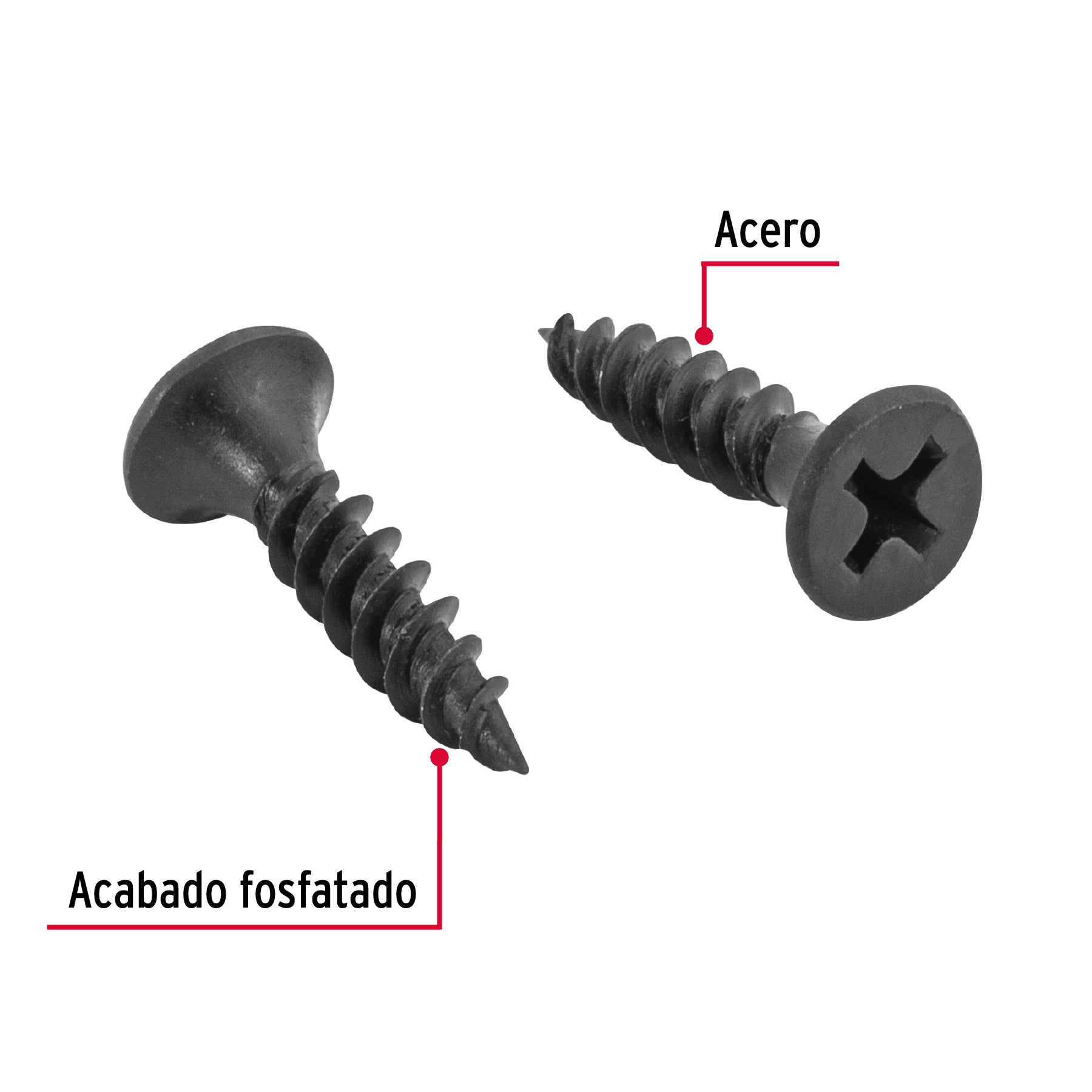 100 pijas 8x3/4"cabeza plana phillips multiusos cuerda fina