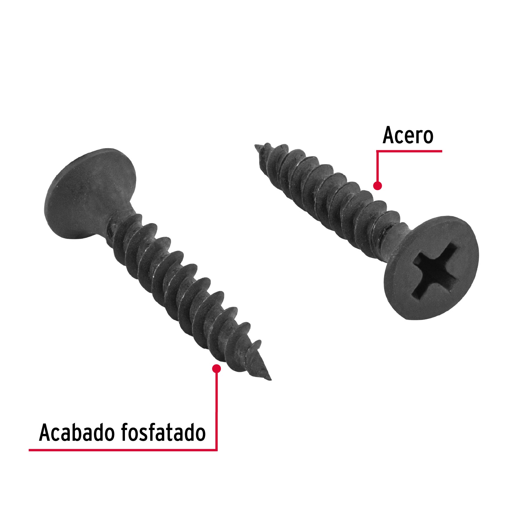 100 pijas 8 x 1"cabeza plana phillips multiusos cuerda fina