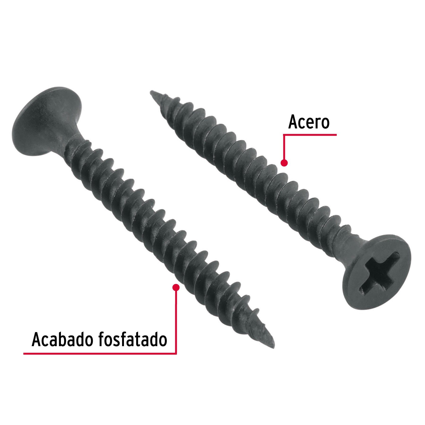100pijas 8x1-1/2"cabeza plana phillips multiusos cuerda fina