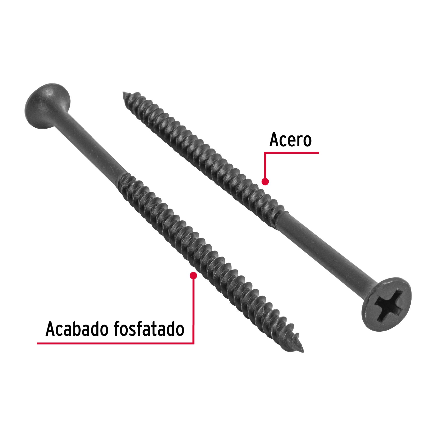 100 pijas 8 x 3"cabeza plana phillips multiusos cuerda fina