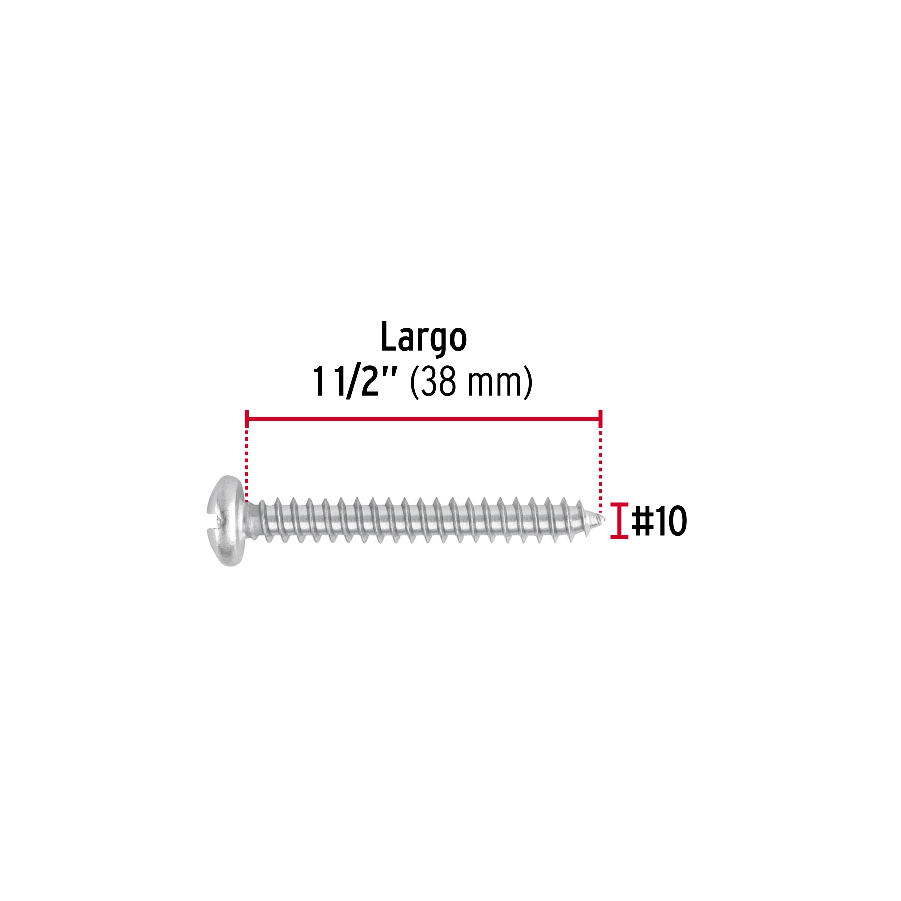 Blíster con 8 pijas para lámina, #10 x 1-1/2", FIERO