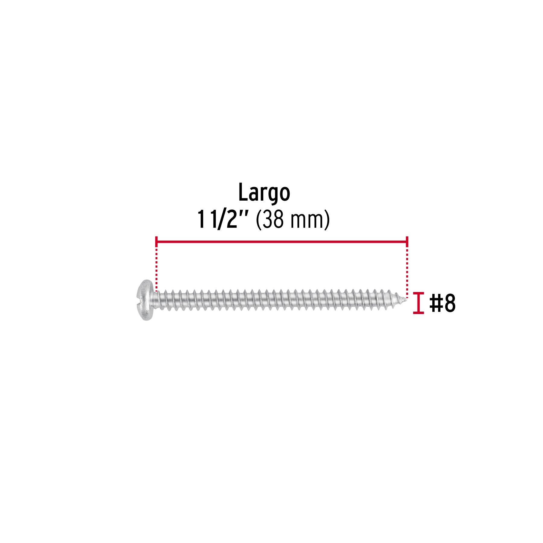 Blíster con 8 pijas para lámina, #8 x 2", FIERO