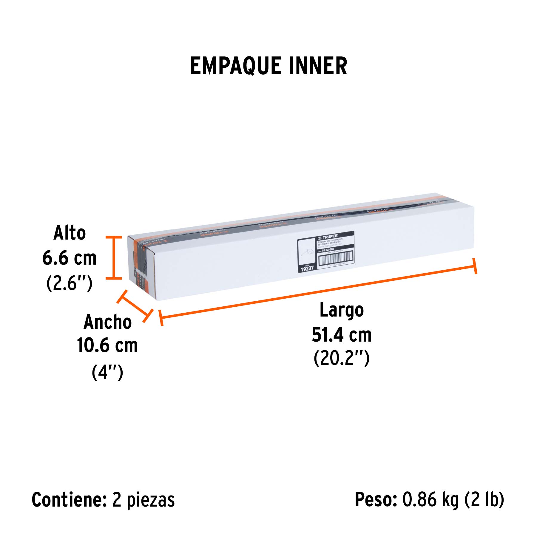 Pistola de aluminio para limpieza de máquinas, TRUPER - Empaque