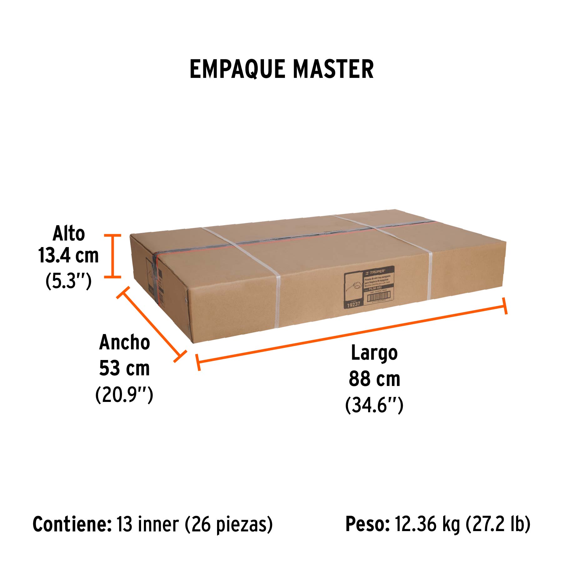 Pistola de aluminio para limpieza de máquinas, TRUPER - Empaque
