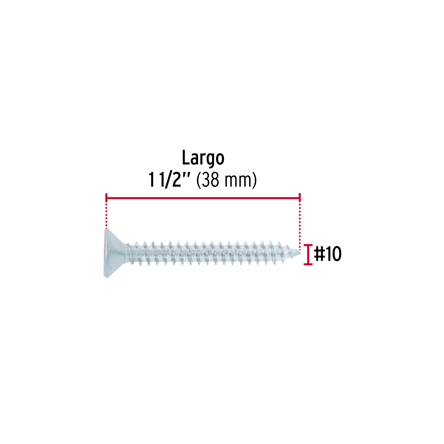 Bolsa 150 pijas para lámina cabeza plana #10 x 1-1/2", FIERO