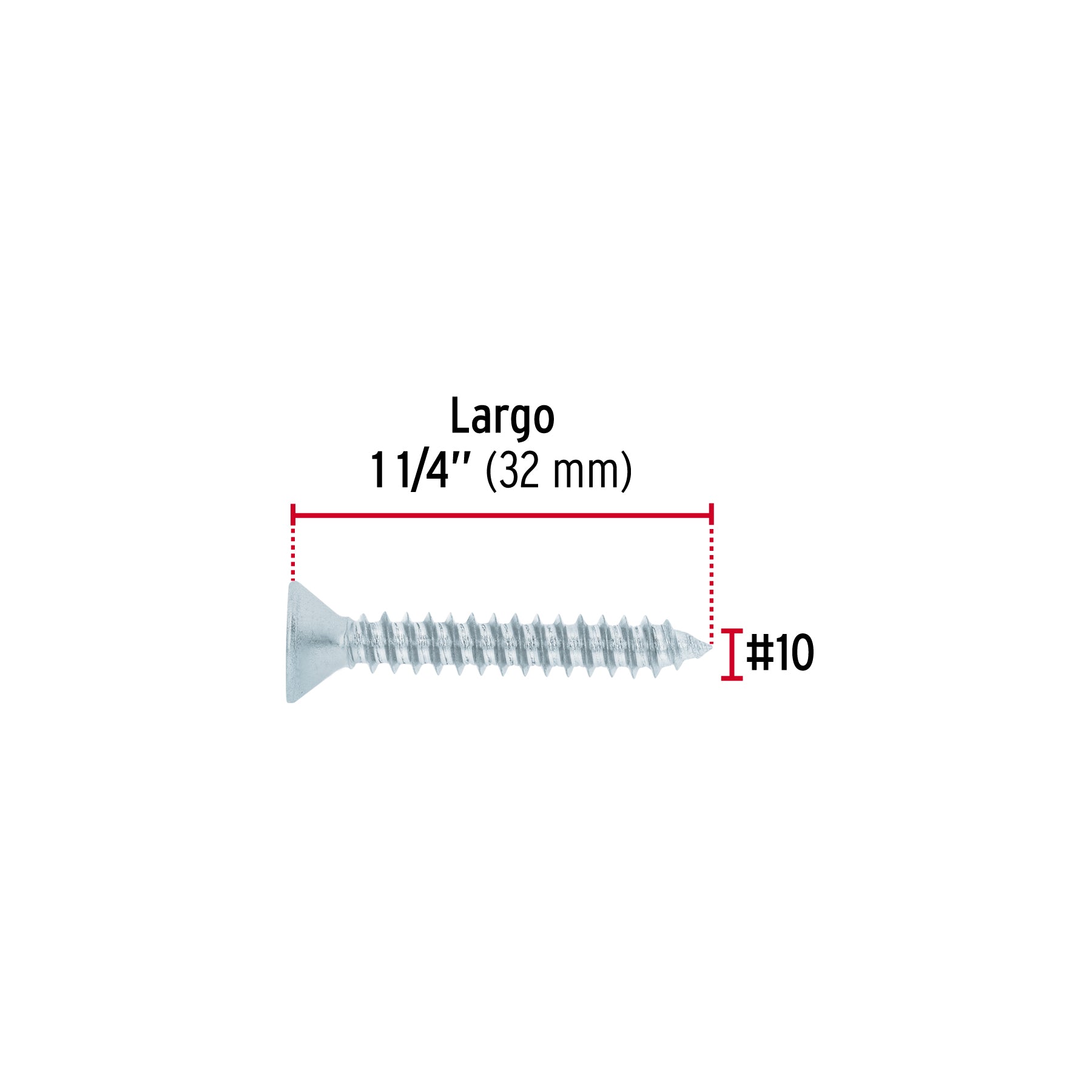 Bolsa 150 pijas para lámina cabeza plana #10 x 1-1/4", FIERO