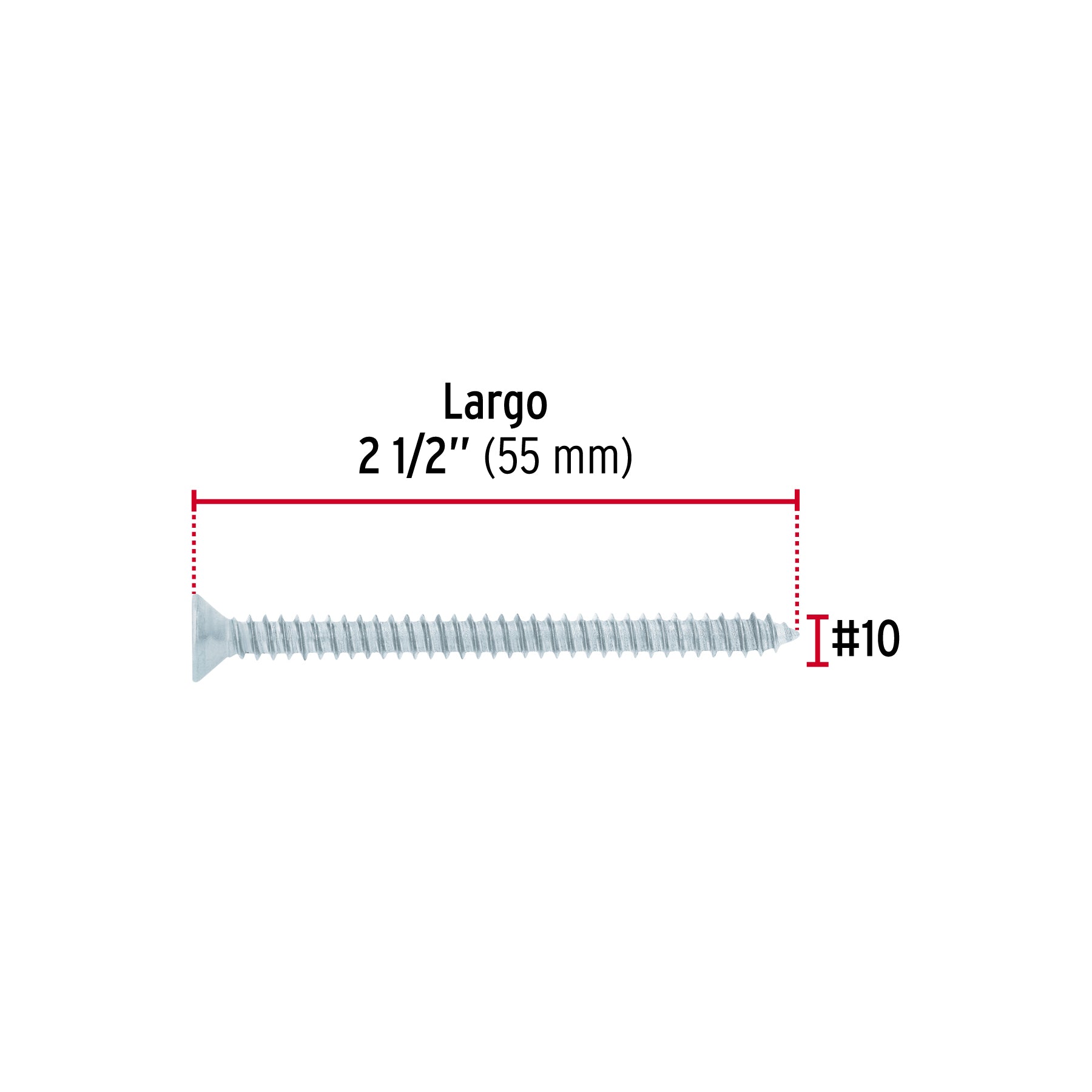Bolsa 150 pijas para lámina cabeza plana #10 x 2-1/2", FIERO