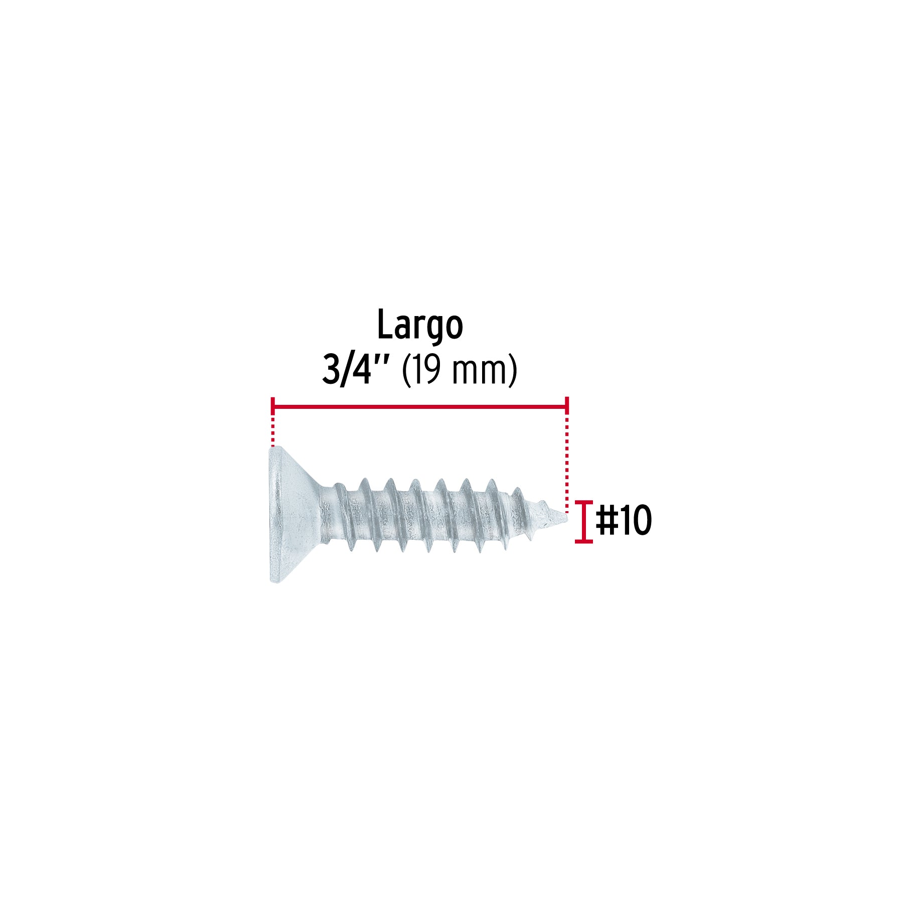 Bolsa 150 pijas para lámina cabeza plana #10 x 3/4", FIERO