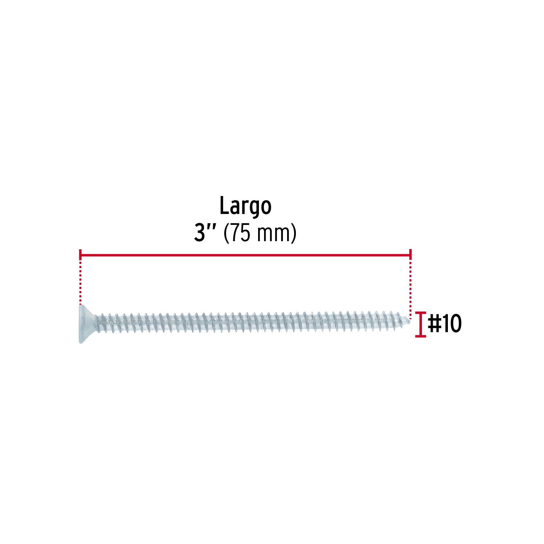 Bolsa 150 pijas para lámina cabeza plana #10 x 3", FIERO