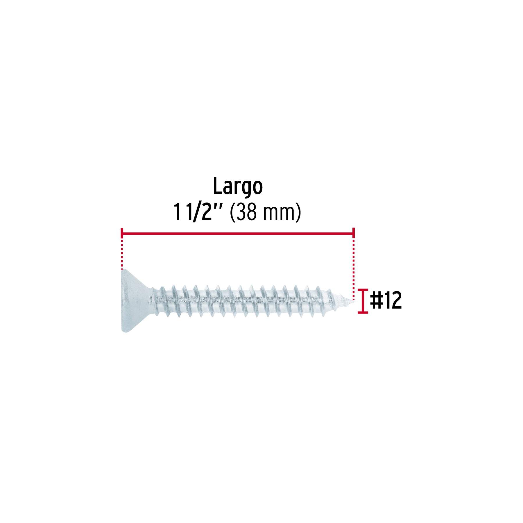 Bolsa 100 pijas para lámina cabeza plana #12 x 1-1/2", FIERO