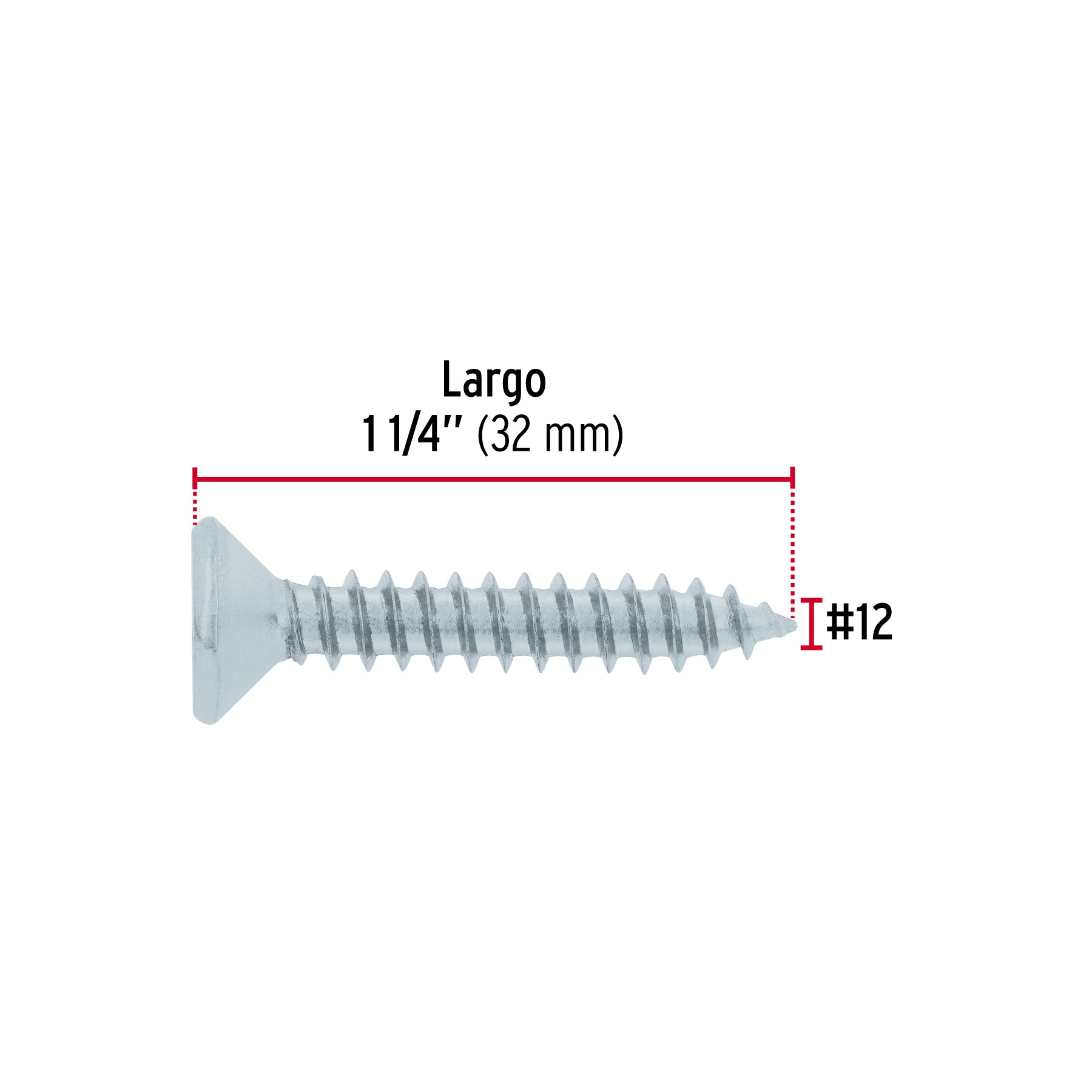 Bolsa 100 pijas para lámina cabeza plana #12 x 1-1/4", FIERO